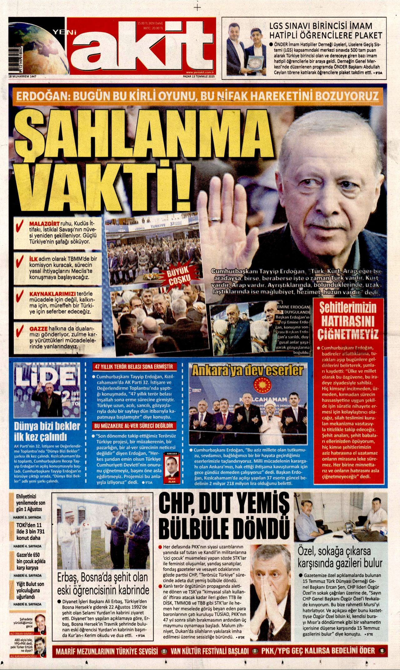 Yeni dönemi ilan etti... Cumhurbaşkanı Erdoğan'ın tarihi konuşması manşetlerde! 2