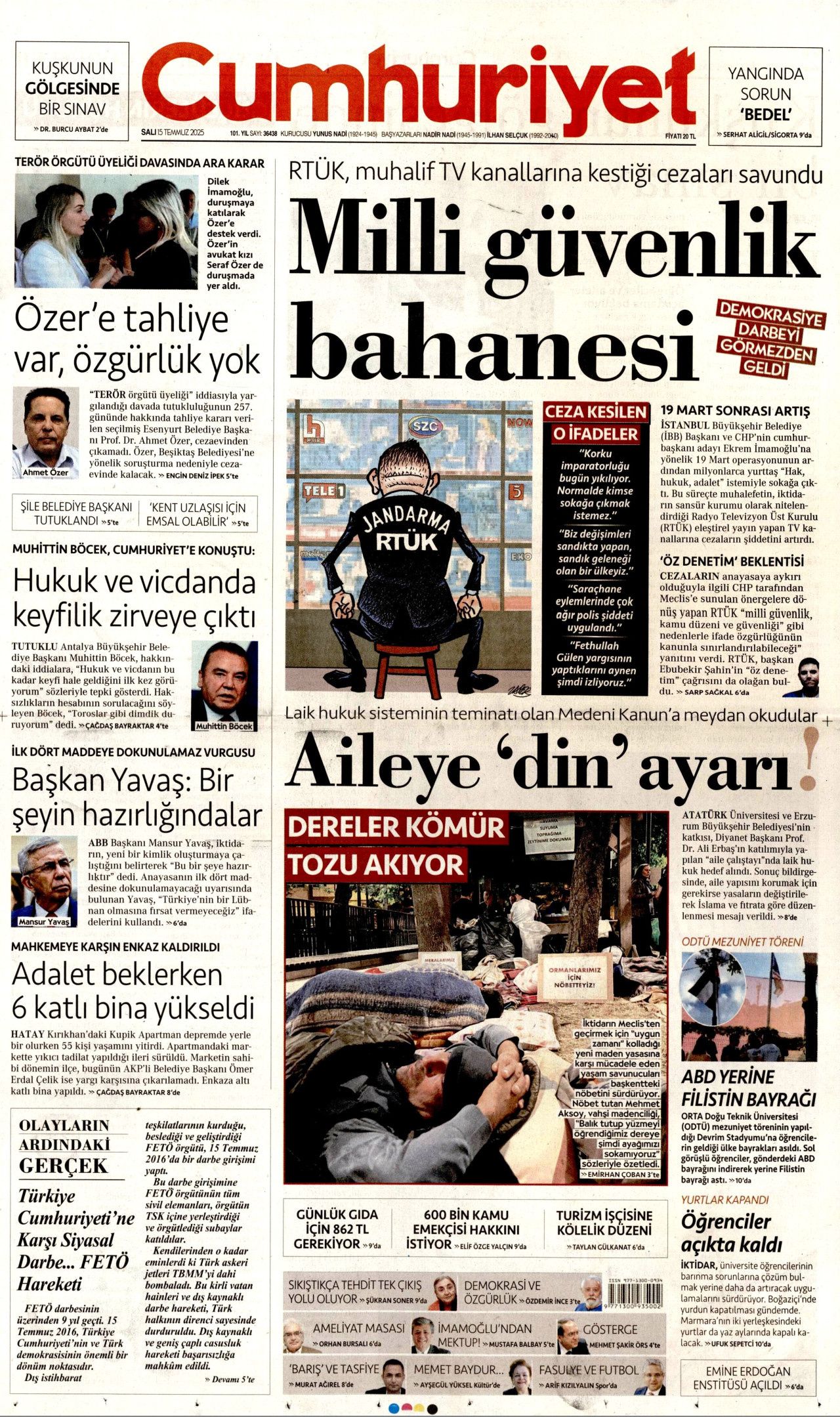 15 Temmuz'da ne büyük bir bela atlatmışız! Hain darbe girişiminin 9. yılında gazete manşetleri... 10