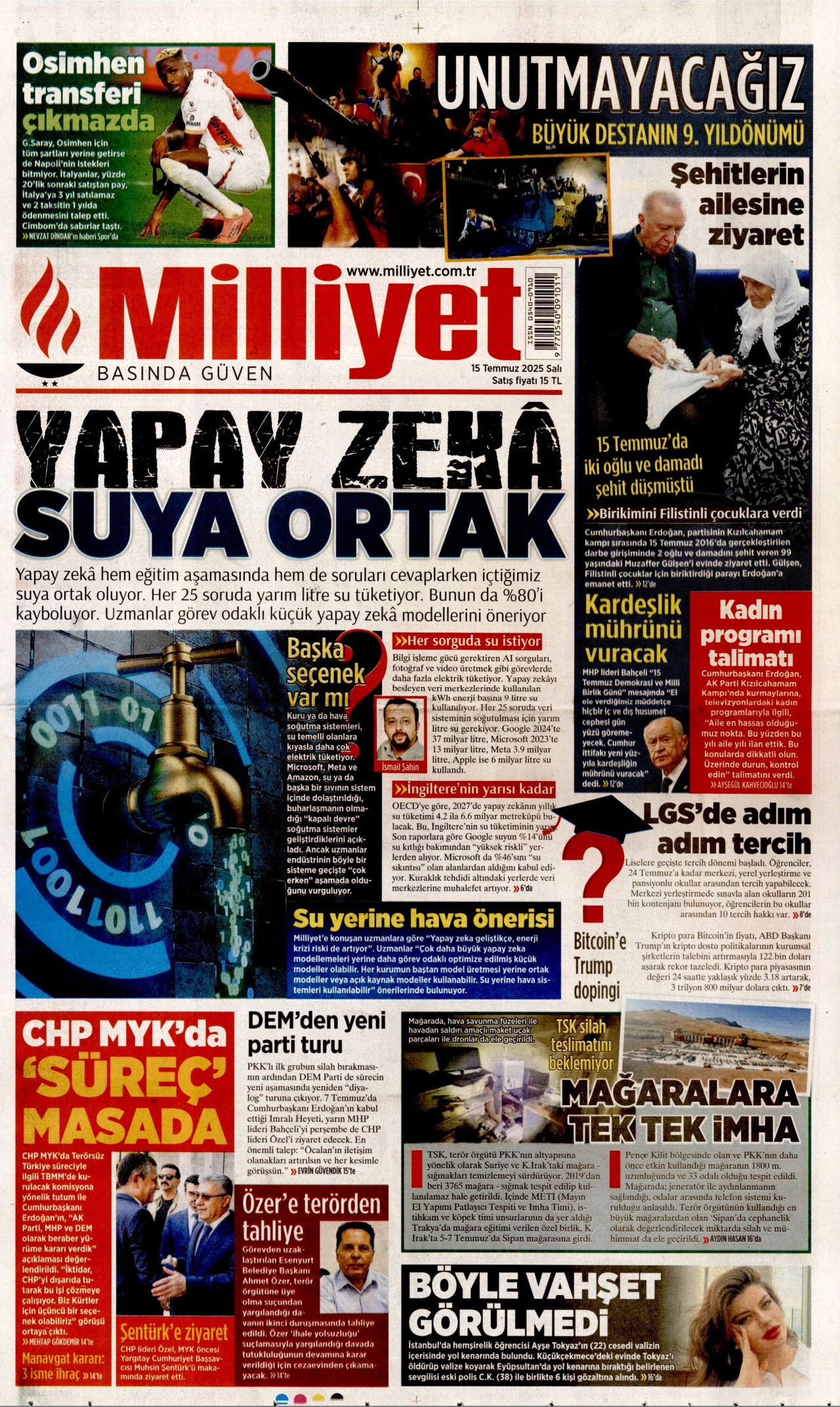 15 Temmuz'da ne büyük bir bela atlatmışız! Hain darbe girişiminin 9. yılında gazete manşetleri... 15