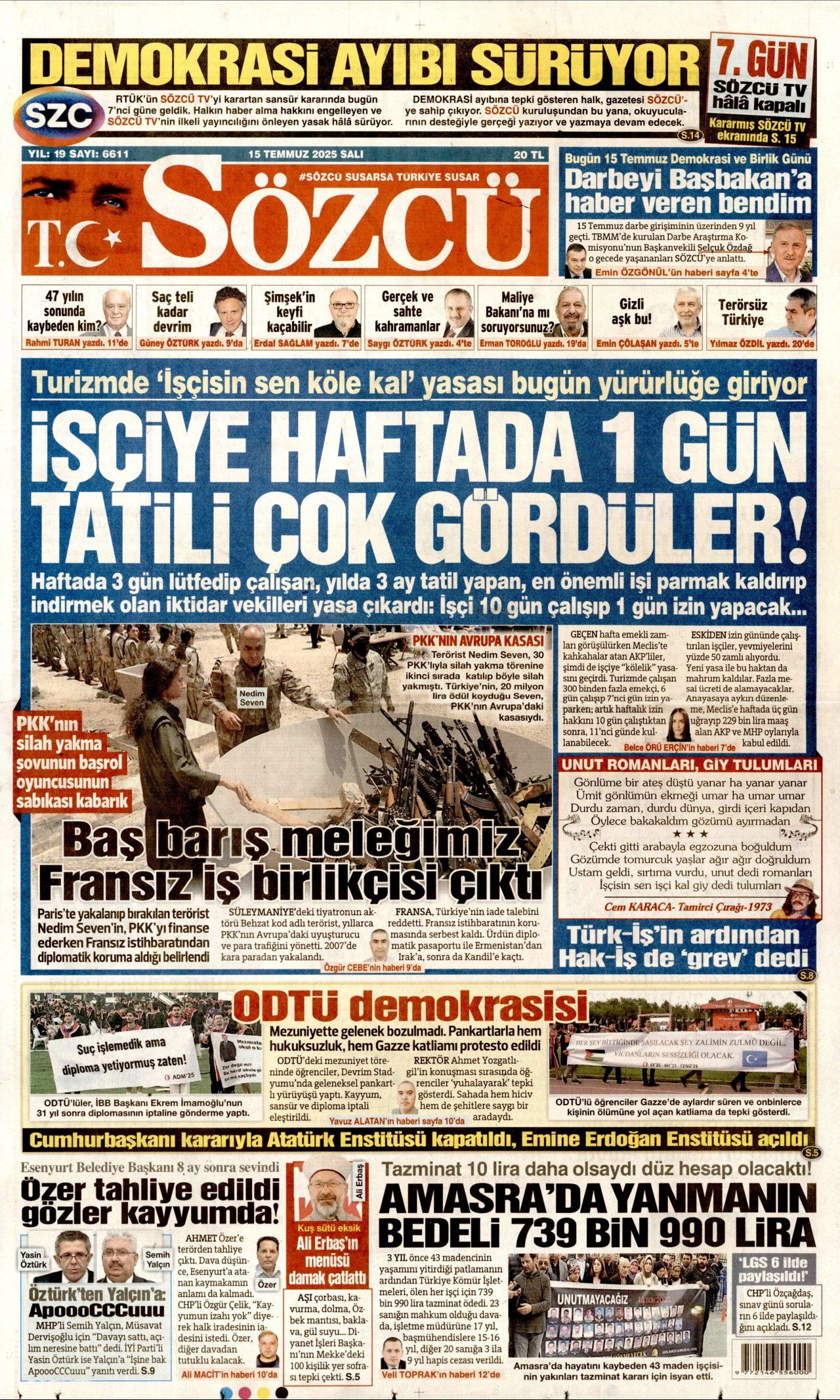 15 Temmuz'da ne büyük bir bela atlatmışız! Hain darbe girişiminin 9. yılında gazete manşetleri... 3