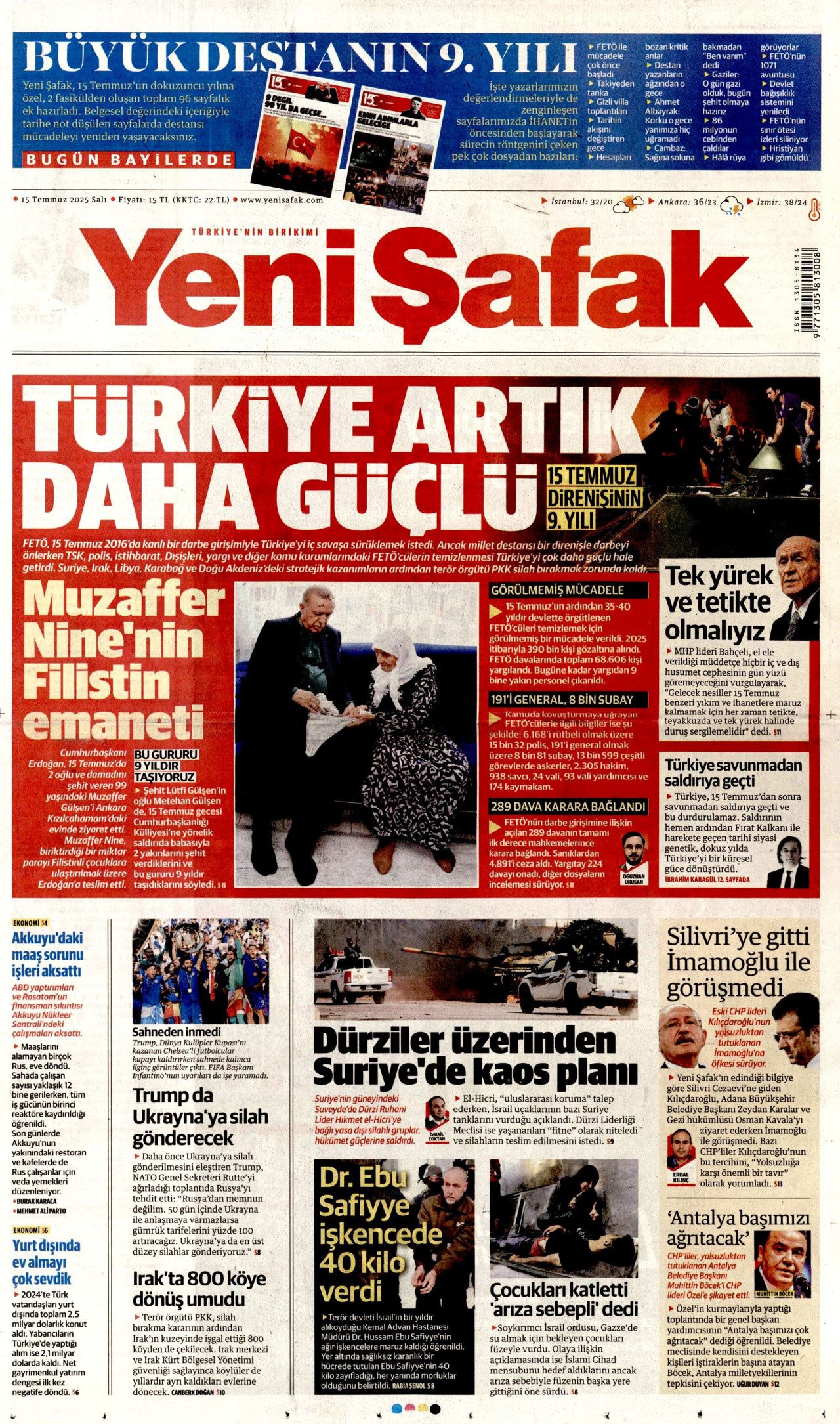 15 Temmuz'da ne büyük bir bela atlatmışız! Hain darbe girişiminin 9. yılında gazete manşetleri... 7