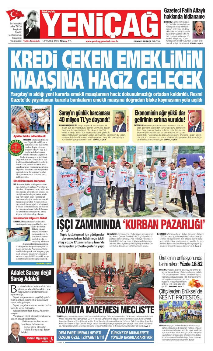Suriye'ye desteğe hazırız! 18 Temmuz 2025 Gazete Manşetleri (1. Sayfalar) 13