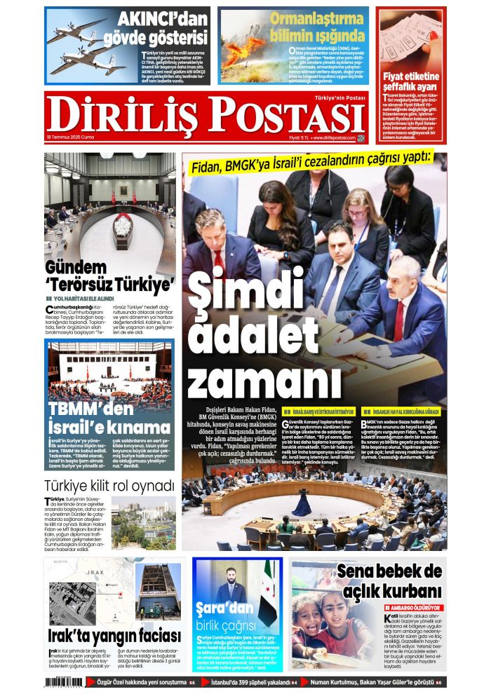 Suriye'ye desteğe hazırız! 18 Temmuz 2025 Gazete Manşetleri (1. Sayfalar) 4