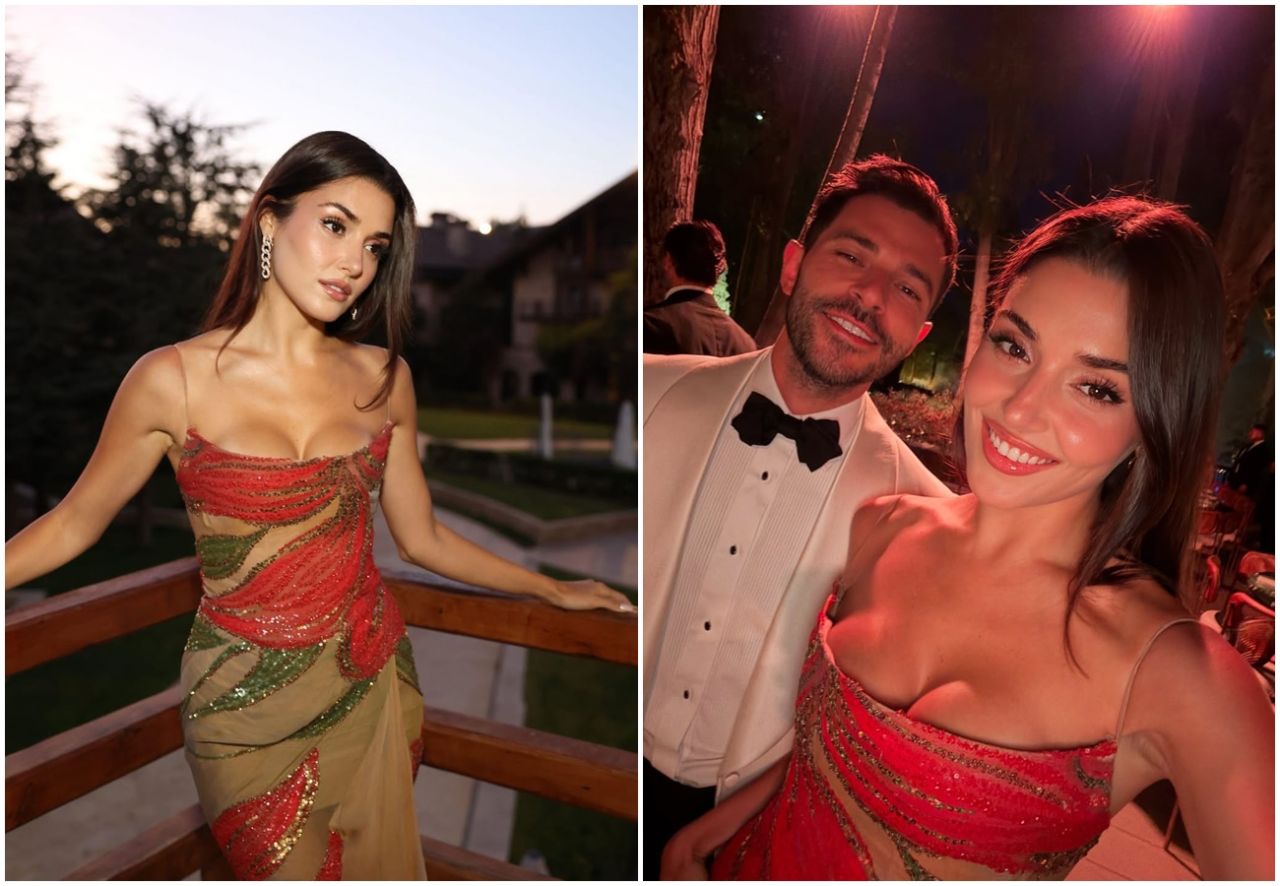 Hande Erçel, Elie Saab'ın oğlunun düğününde şıklığıyla göz kamaştırdı 1