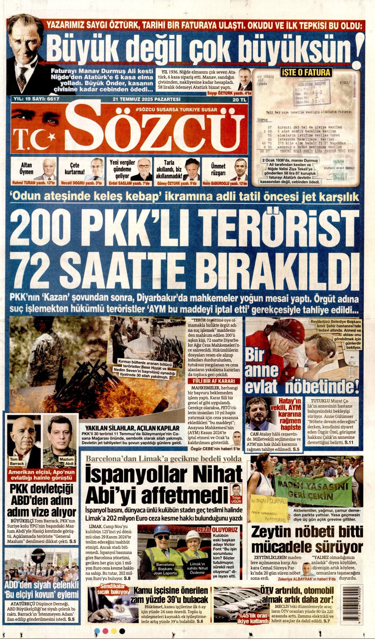 Cumhurbaşkanı Erdoğan, Lefkoşa'dan dünyaya seslendi: KKTC bir an önce tanınmalı! İşte 21 Temmuz gazete manşetleri 2