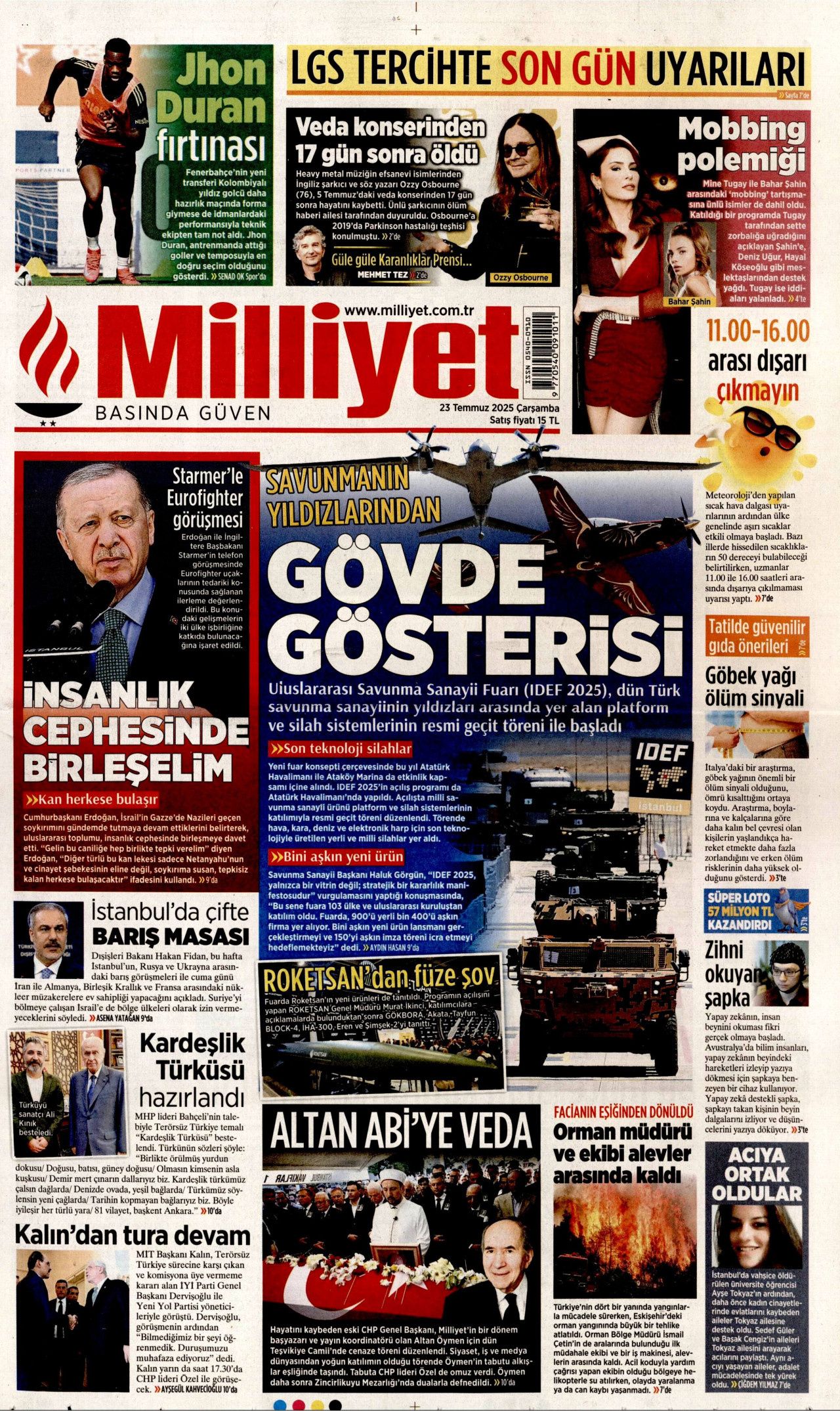 Türkiye kendi kanatlarıyla uçuyor! Yerli ve milli gururlarımız gazete manşetlerinde... 15