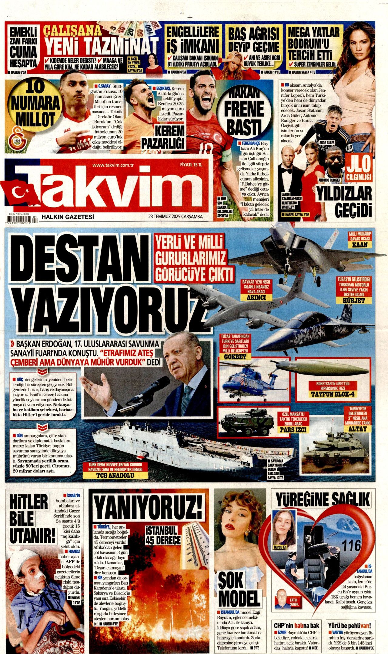 Türkiye kendi kanatlarıyla uçuyor! Yerli ve milli gururlarımız gazete manşetlerinde... 20