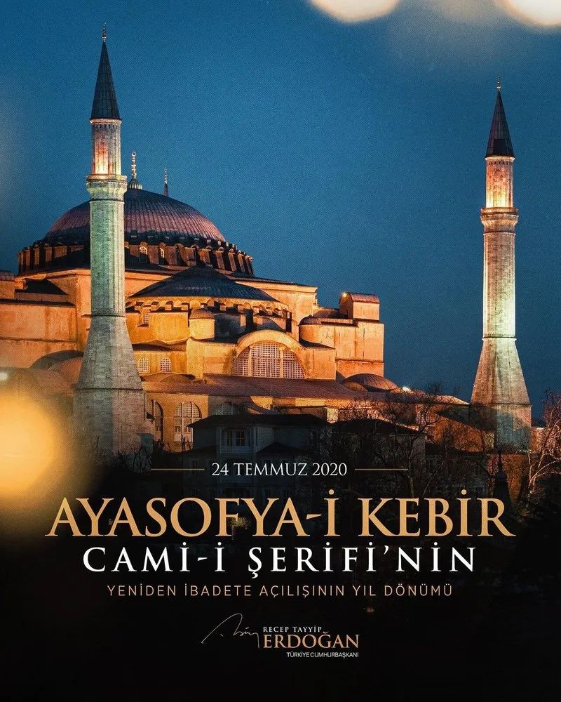 Ayasofya'nın ibadete açılışının 5. yılında Cumhurbaşkanı Erdoğan'dan dikkat çeken mesaj: Ayasofya'nın dirilişini görmeyi bizlere nasip eden Rabb'ime sonsuz şükürler olsun 4