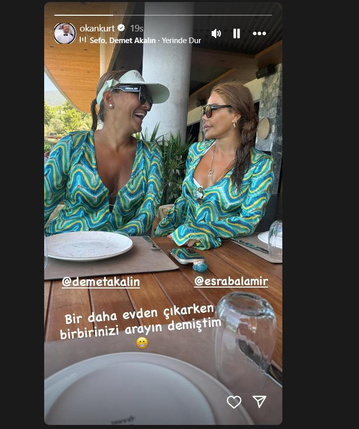 Demet Akalın ve yakın arkadaşı Esra Balamir tatilde pişti oldu! Okan Kurt kayıtsız kalmadı 2