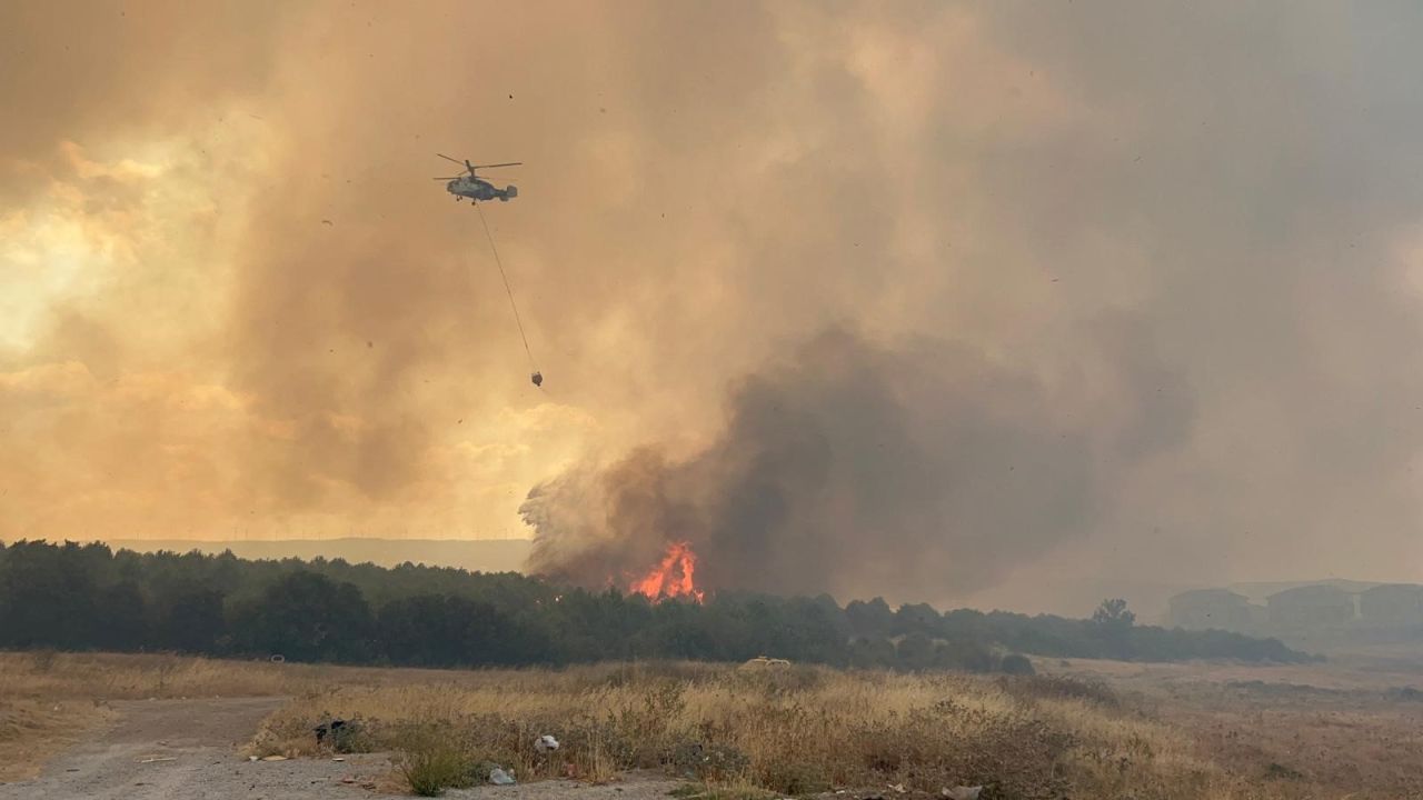 Çanakkale'de orman yangını: Alevler şehir merkezine yaklaştı, hastanede panik! 4