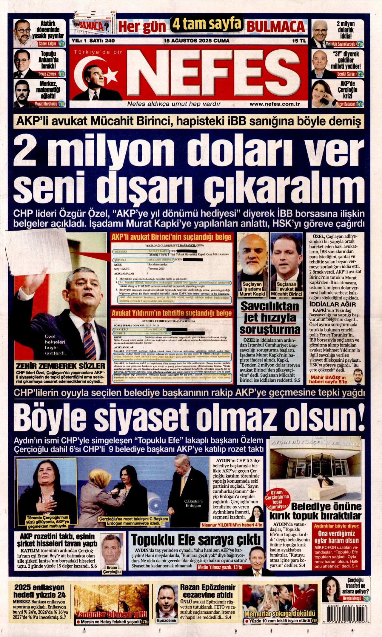 Topuklu Efe'ye AK Parti rozeti! Dikkat çeken transfer manşetlerde! Hangi gazete nasıl gördü? 9
