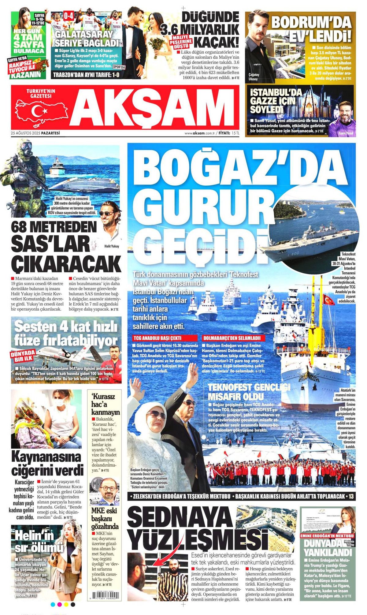 Boğaz'da zafer geçişi manşetlerde! Mavi Vatan gururu... 7