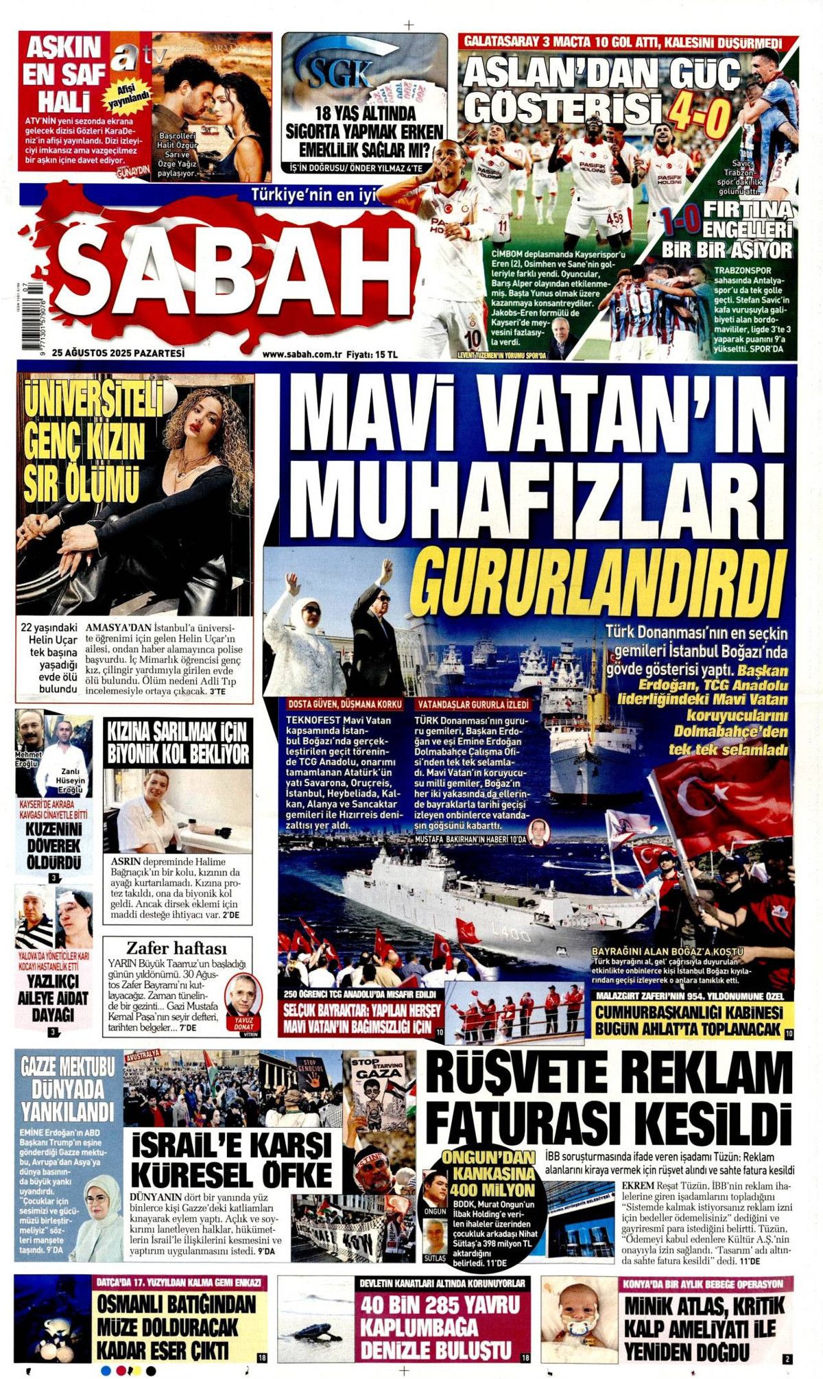 Boğaz'da zafer geçişi manşetlerde! Mavi Vatan gururu... 3