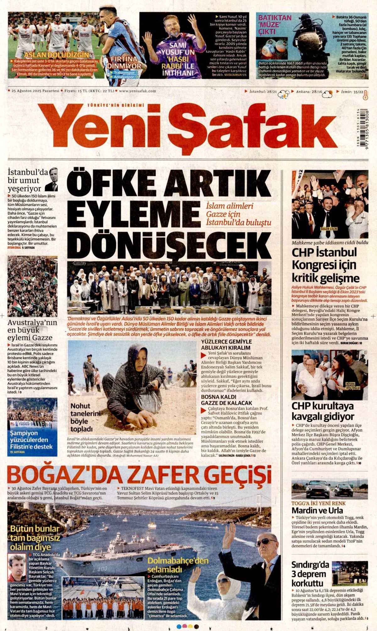 Boğaz'da zafer geçişi manşetlerde! Mavi Vatan gururu... 6