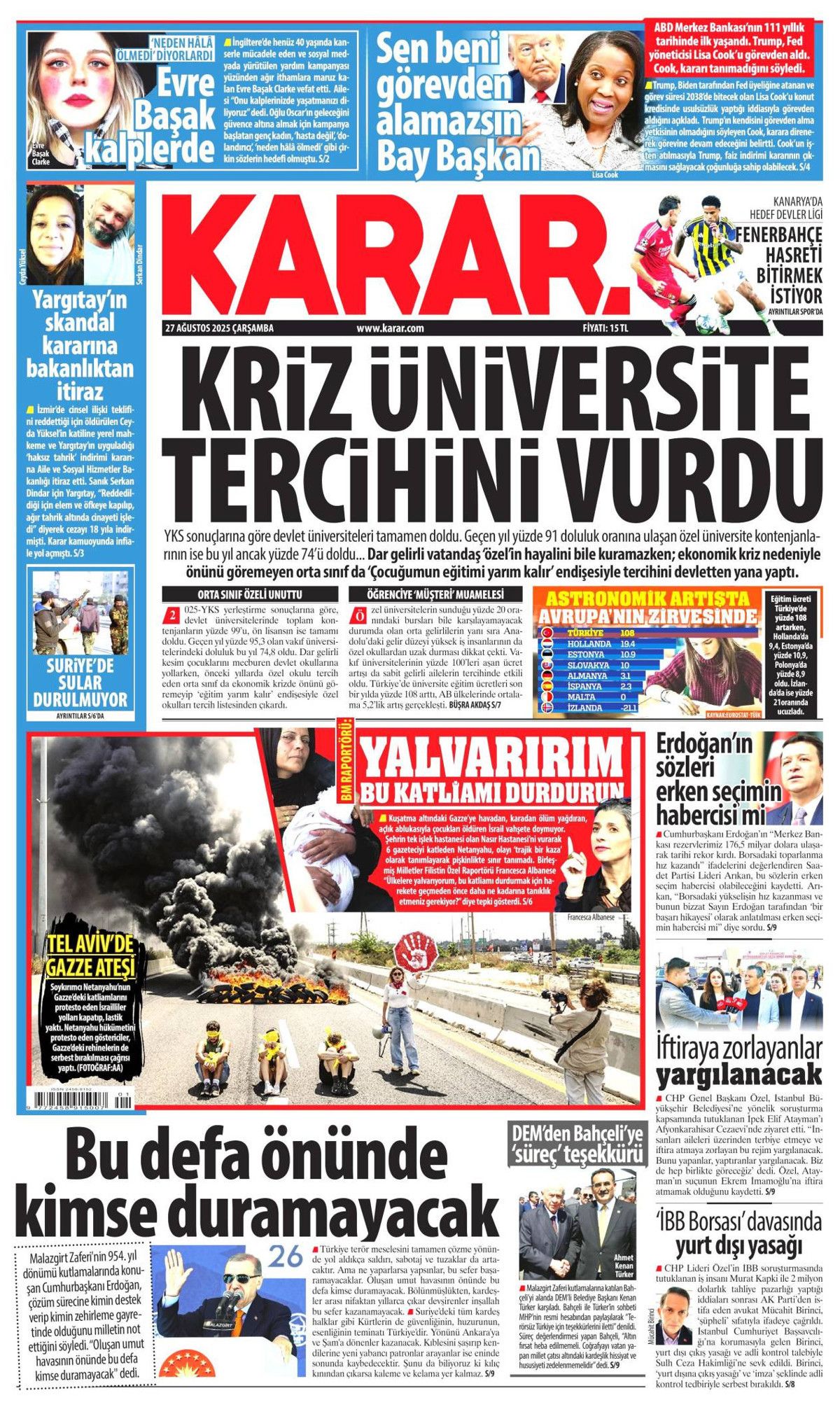 Cumhurbaşkanı Erdoğan'ın YPG'ye "Kılıç kınından çıkarsa kelama yer kalmaz" mesajı manşetlerde! Hangi gazete nasıl gördü? 14