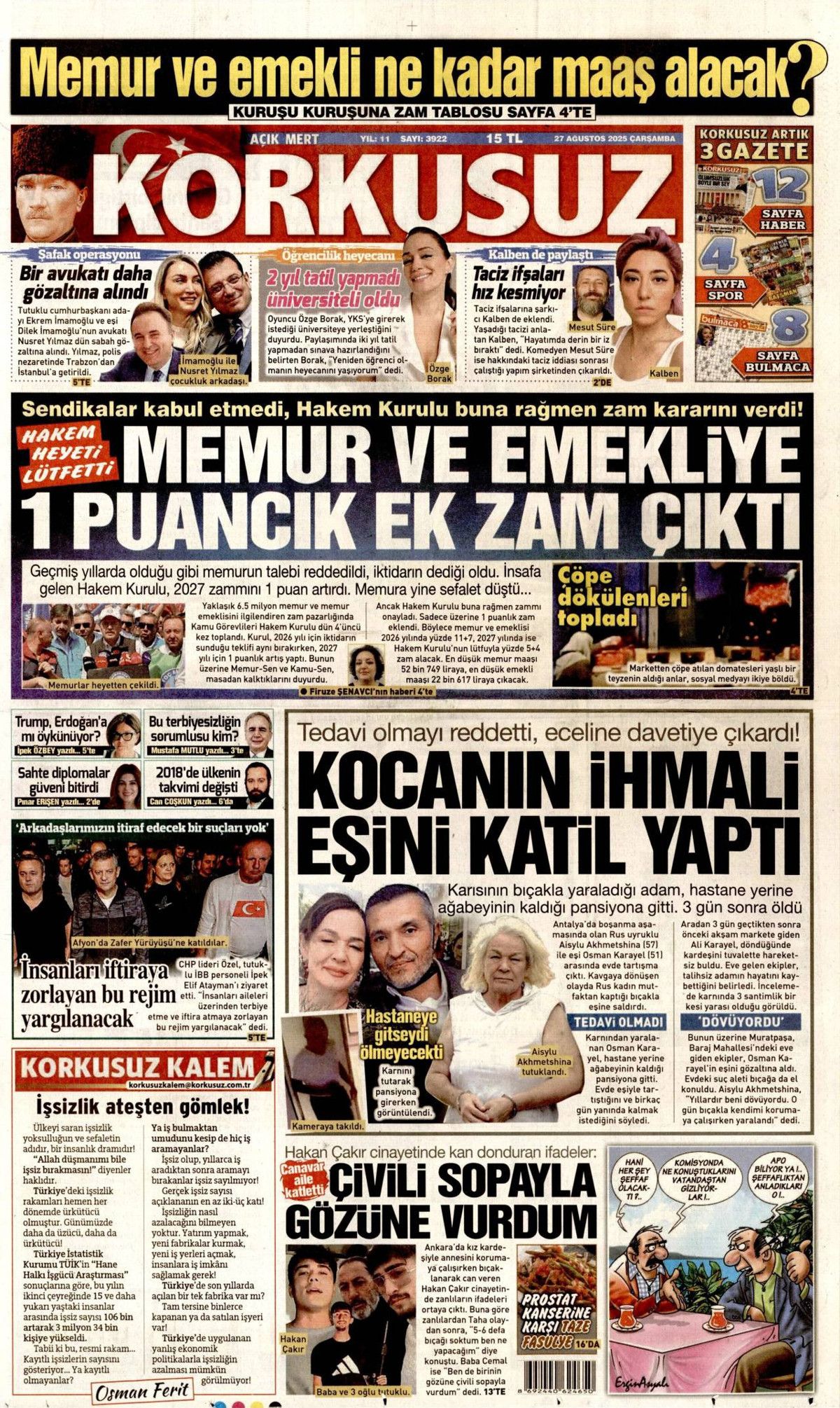Cumhurbaşkanı Erdoğan'ın YPG'ye "Kılıç kınından çıkarsa kelama yer kalmaz" mesajı manşetlerde! Hangi gazete nasıl gördü? 17