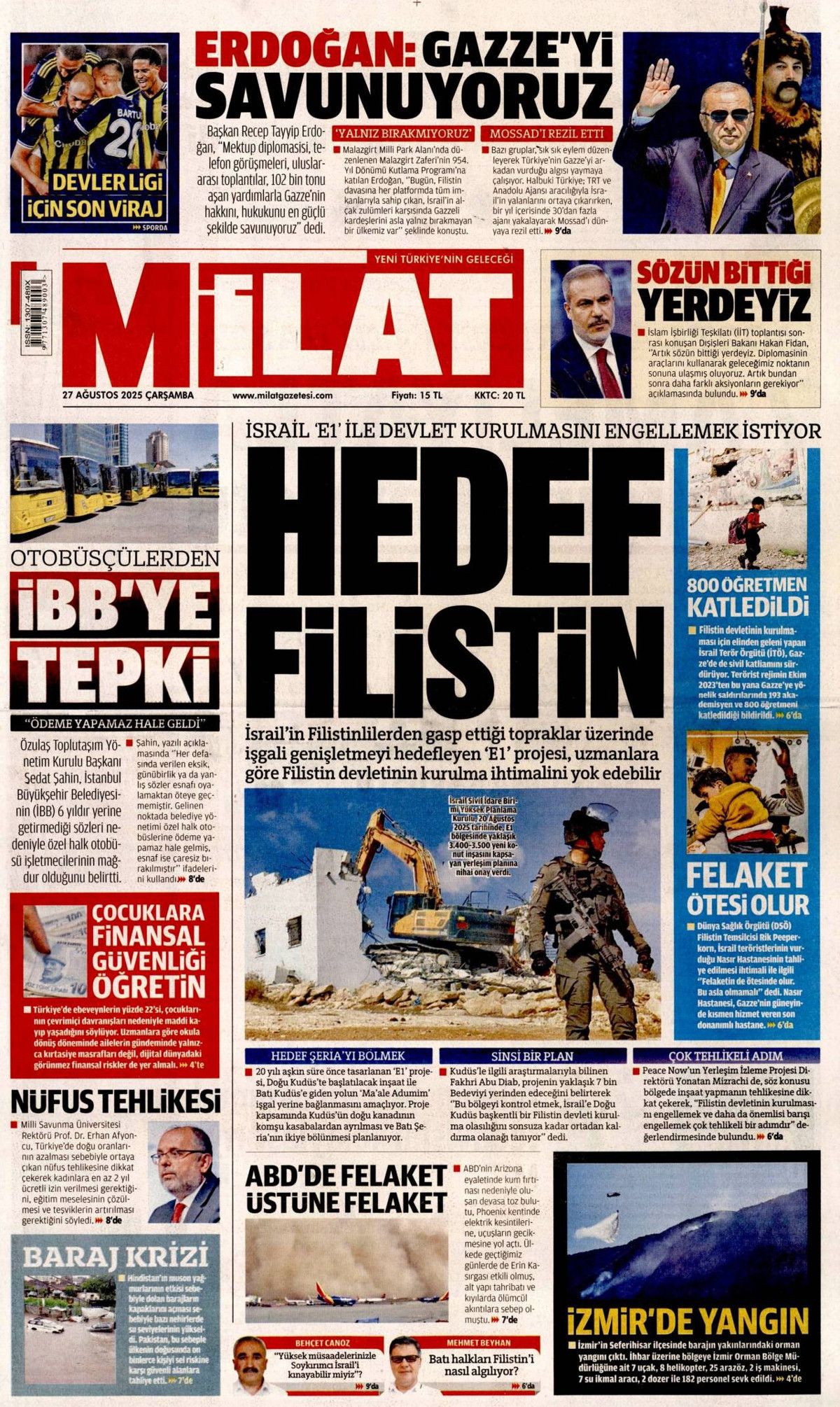 Cumhurbaşkanı Erdoğan'ın YPG'ye "Kılıç kınından çıkarsa kelama yer kalmaz" mesajı manşetlerde! Hangi gazete nasıl gördü? 21