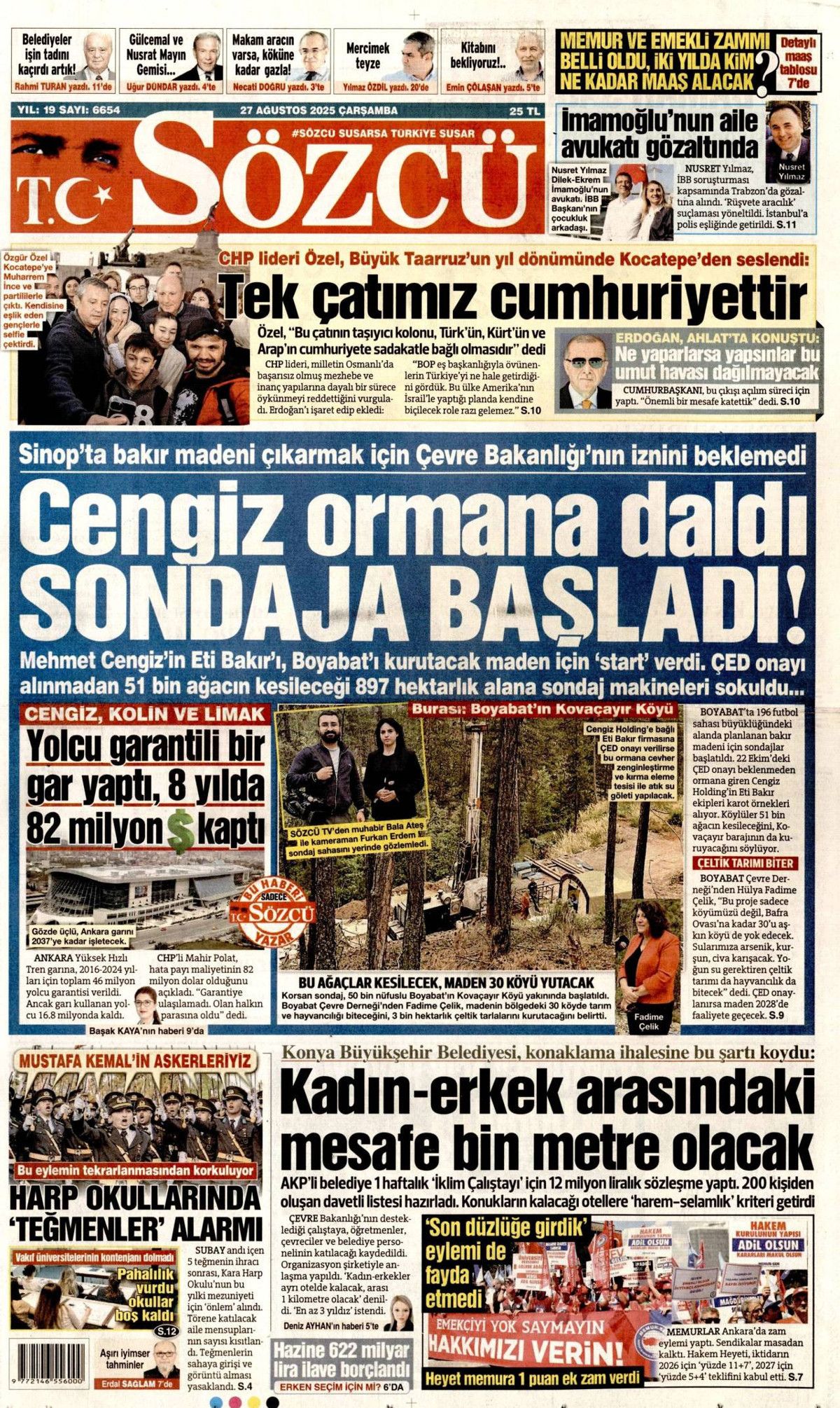 Cumhurbaşkanı Erdoğan'ın YPG'ye "Kılıç kınından çıkarsa kelama yer kalmaz" mesajı manşetlerde! Hangi gazete nasıl gördü? 9