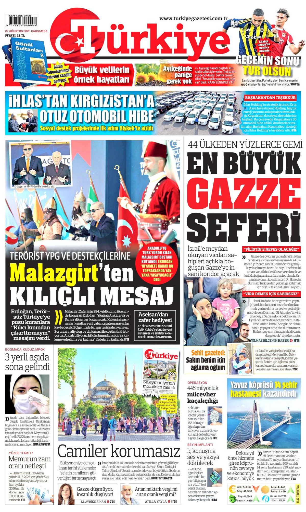 Cumhurbaşkanı Erdoğan'ın YPG'ye "Kılıç kınından çıkarsa kelama yer kalmaz" mesajı manşetlerde! Hangi gazete nasıl gördü? 13