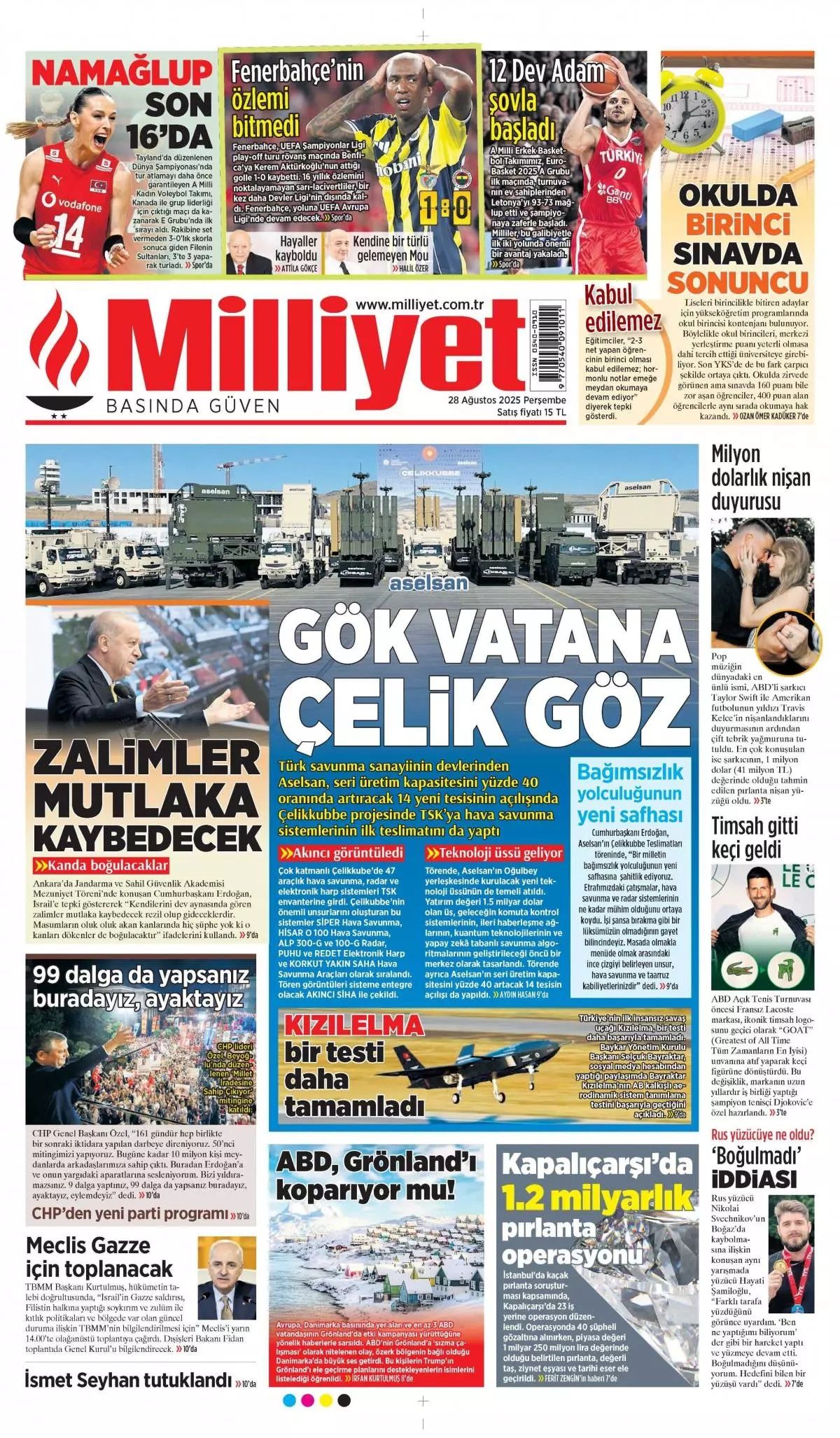 Gök vatana çelik göz: Türkiye'nin gurur günü manşetlerde! 2