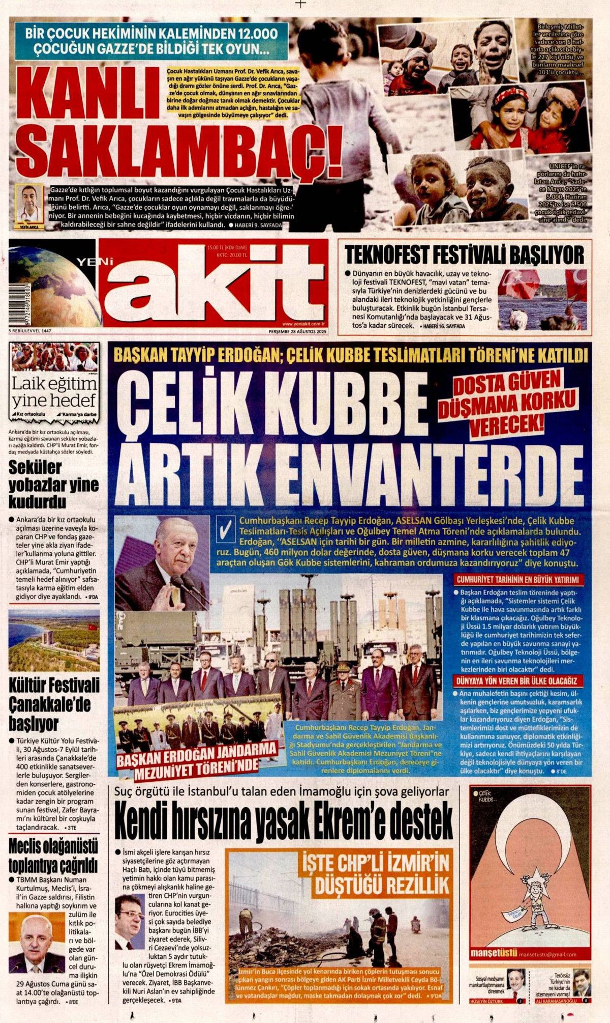 Gök vatana çelik göz: Türkiye'nin gurur günü manşetlerde! 21