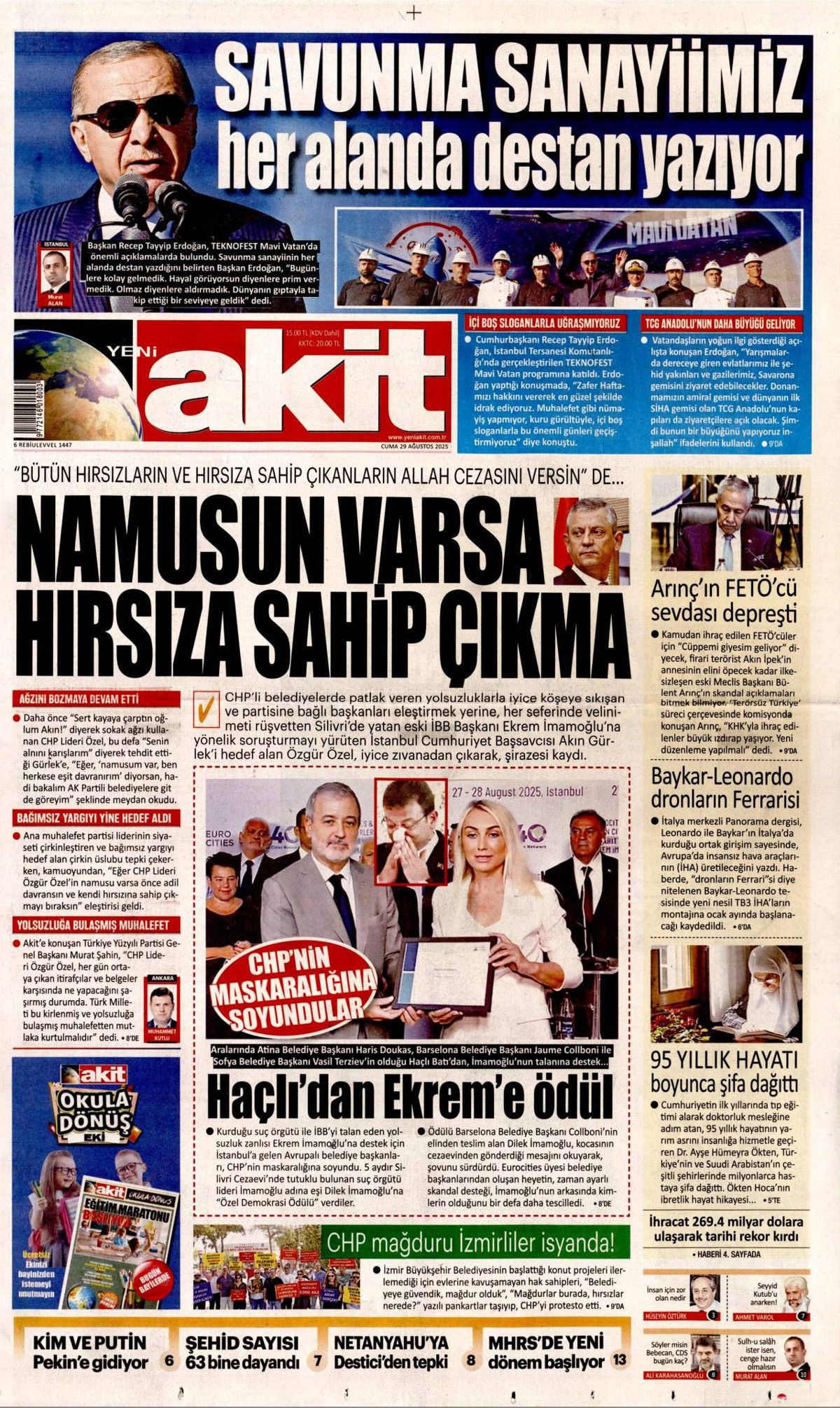 Türkiye destan yazıyor... Hasımlarımız panik içinde! Teknofest MAVİ VATAN manşetlerde! 16