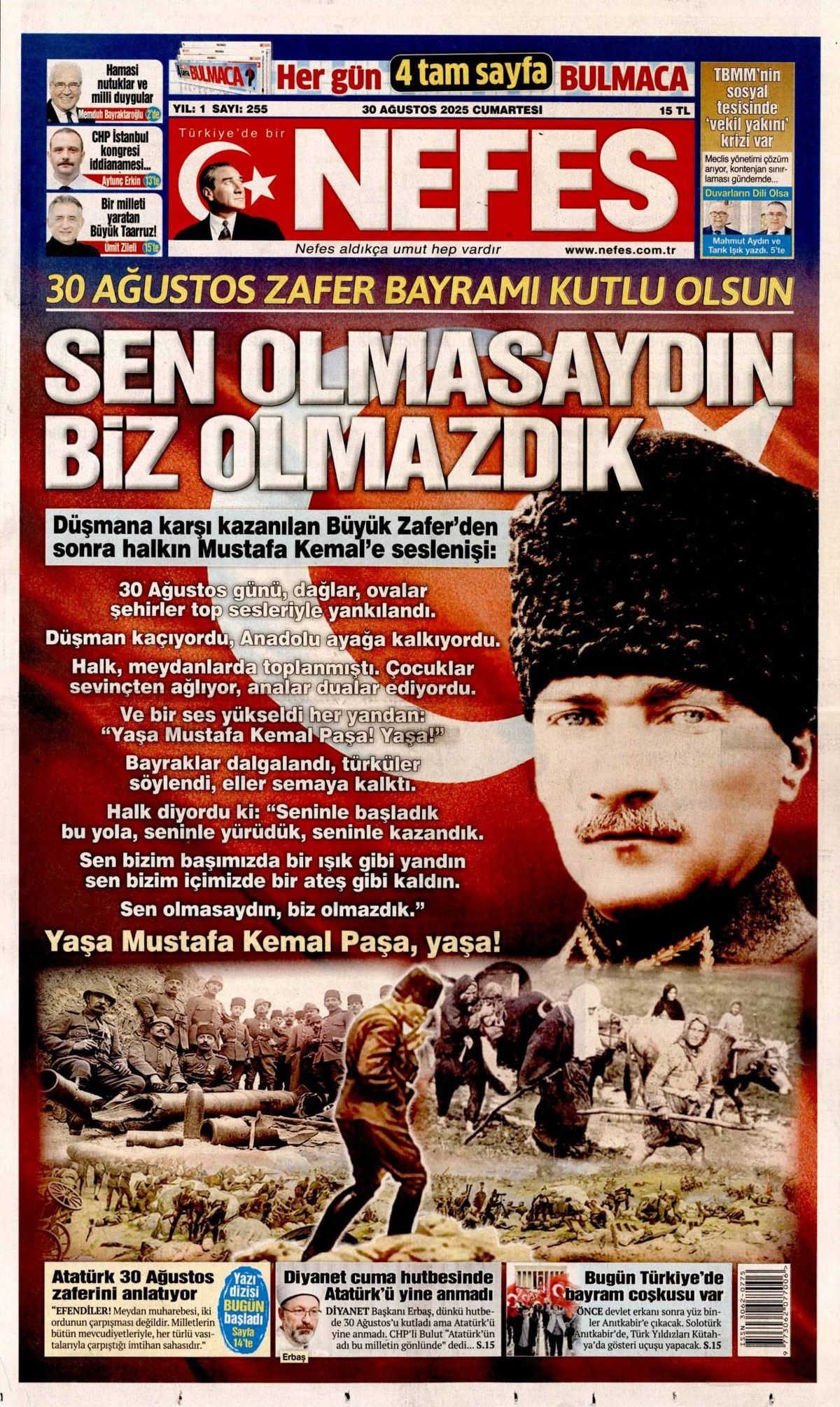 Manşetlerde 30 Ağustos coşkusu: Her adımda tarih yazdı! Büyük zaferin nefes kesen perde arkası... 12