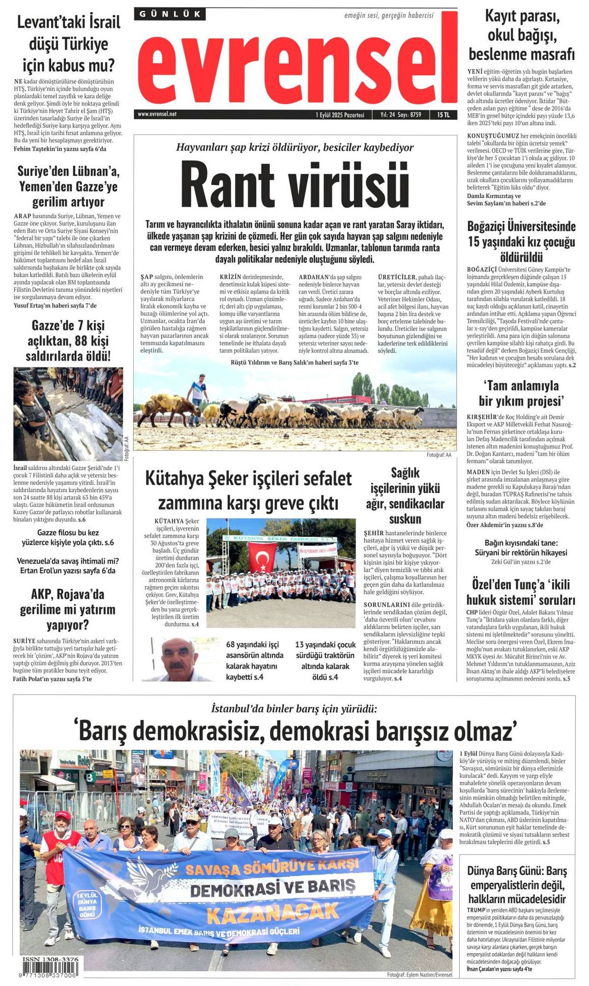 Erdoğan'ın dünyaya barış çağrısı manşetlerde! Barış için ortak yol... 21