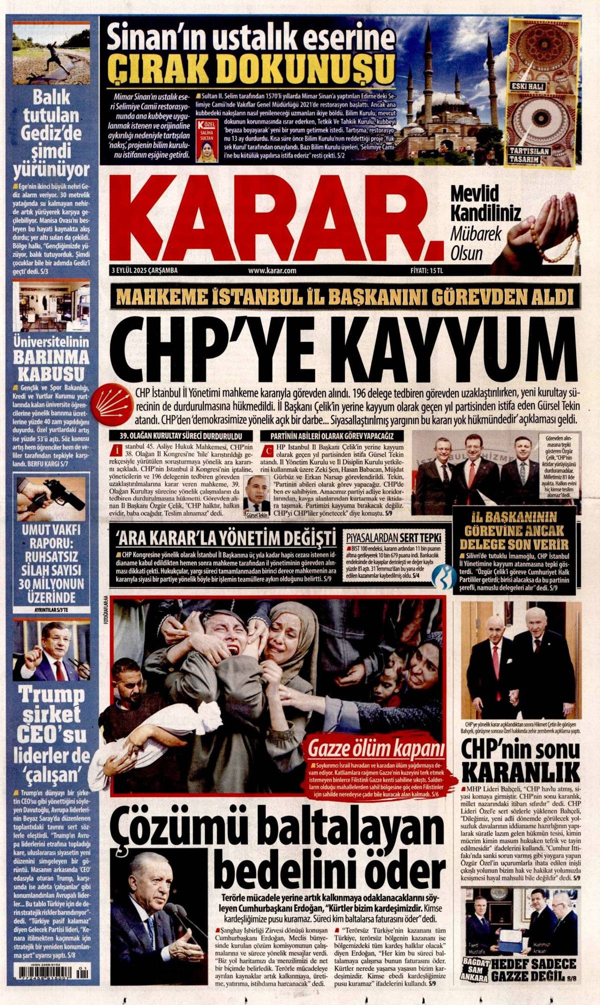 CHP'de İstanbul düğümü! Kongre iptali manşetlerde... Hangi gazete nasıl gördü? 15