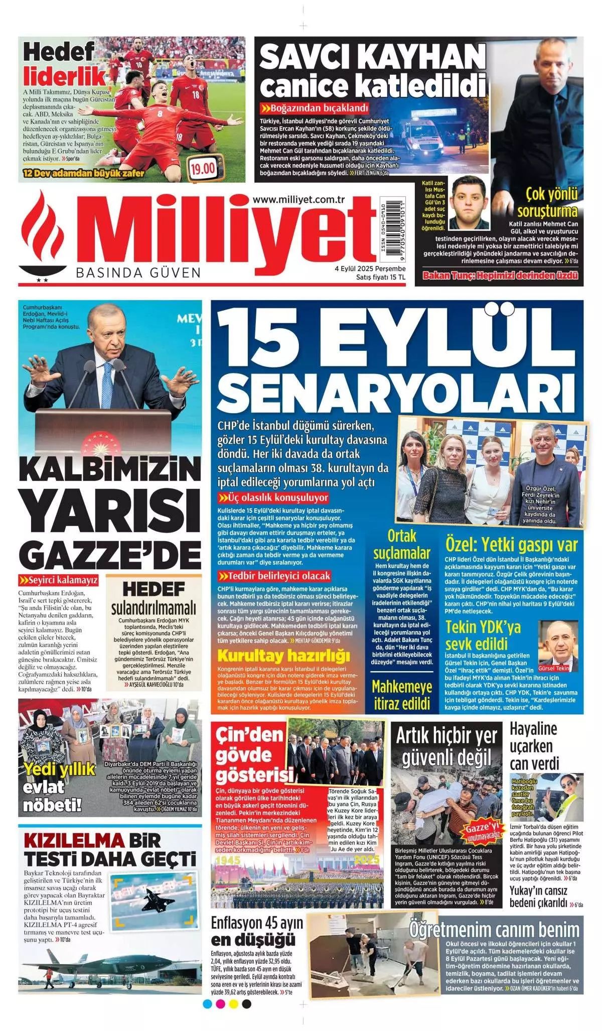 CHP'de 15 Eylül senaryoları: Üç olasılık konuşuluyor! 5 Eylül Cuma gazete manşetleri... 1