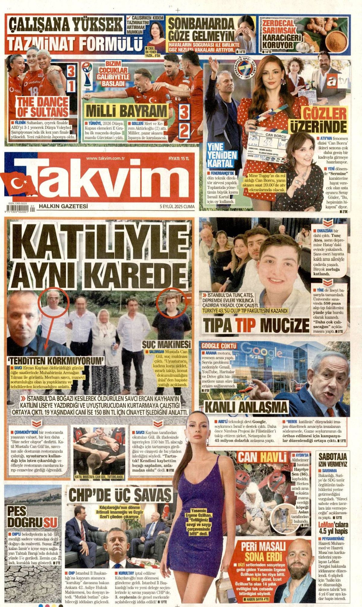 CHP'de 15 Eylül senaryoları: Üç olasılık konuşuluyor! 5 Eylül Cuma gazete manşetleri... 16