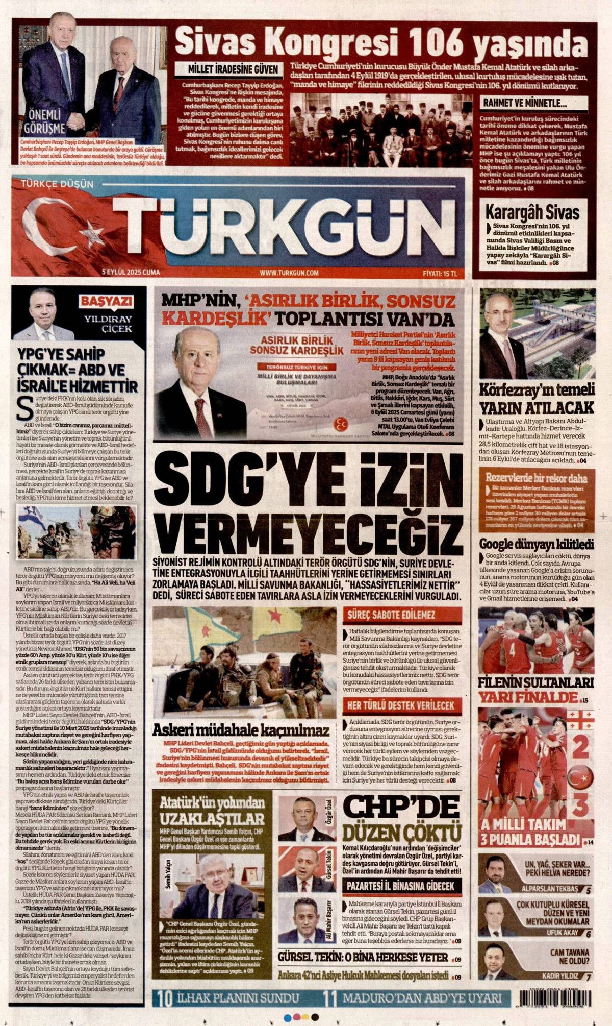CHP'de 15 Eylül senaryoları: Üç olasılık konuşuluyor! 5 Eylül Cuma gazete manşetleri... 13