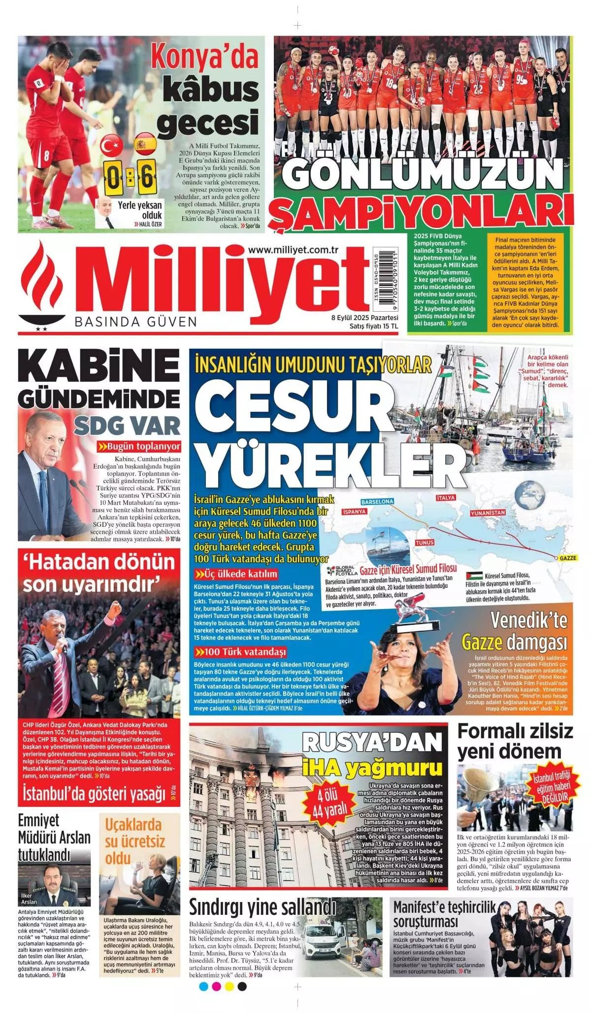'Savunma'mız her ülkenin dilinde! Uçan karakol dünya starı ... 8 Eylül Pazartesi gazete manşetleri! 3