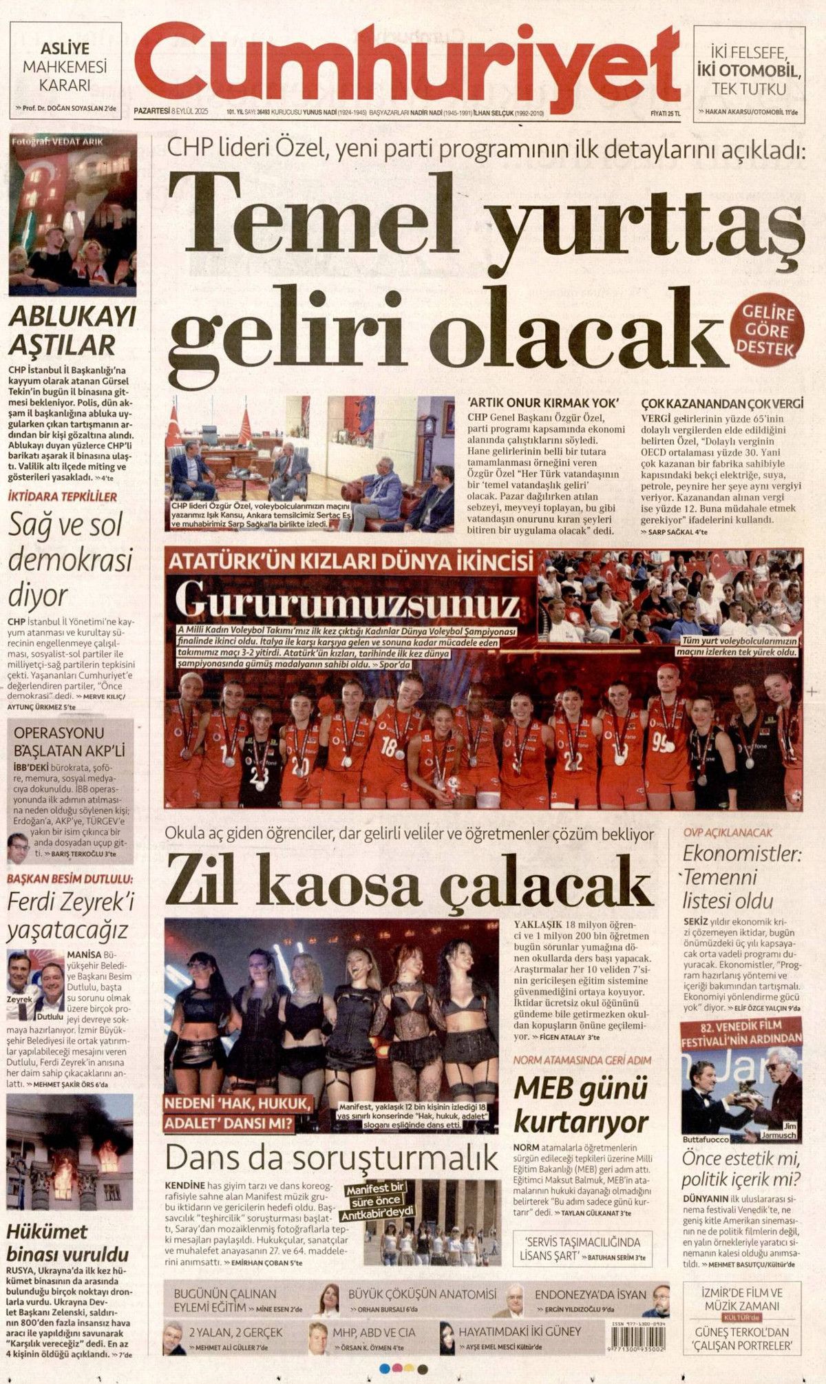 'Savunma'mız her ülkenin dilinde! Uçan karakol dünya starı ... 8 Eylül Pazartesi gazete manşetleri! 7