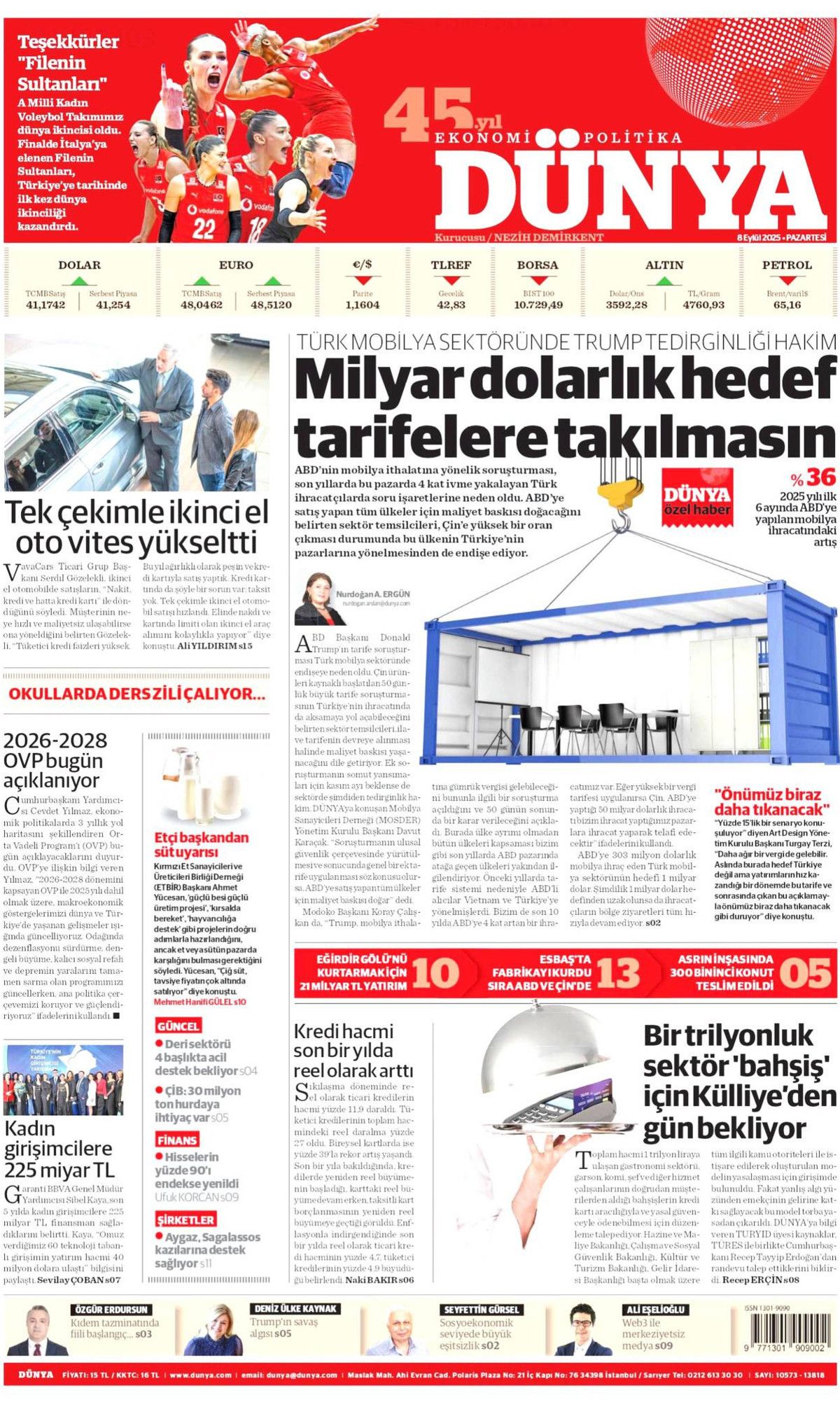 'Savunma'mız her ülkenin dilinde! Uçan karakol dünya starı ... 8 Eylül Pazartesi gazete manşetleri! 14