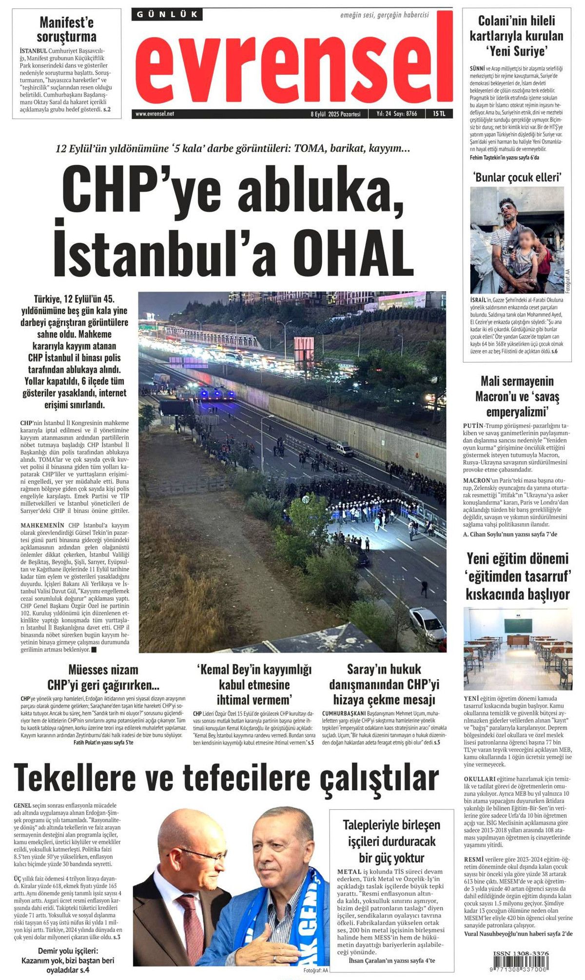 'Savunma'mız her ülkenin dilinde! Uçan karakol dünya starı ... 8 Eylül Pazartesi gazete manşetleri! 17