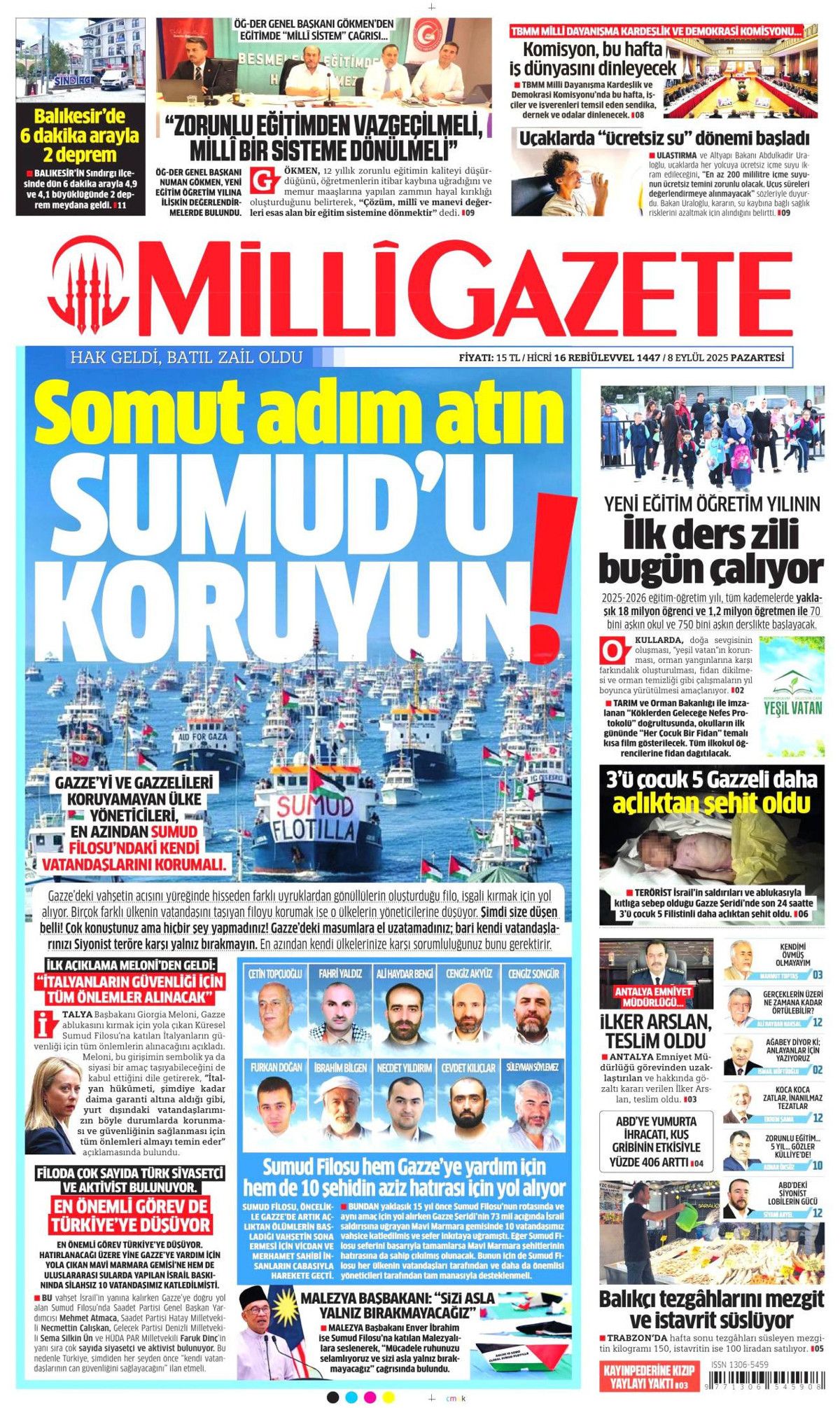 'Savunma'mız her ülkenin dilinde! Uçan karakol dünya starı ... 8 Eylül Pazartesi gazete manşetleri! 10