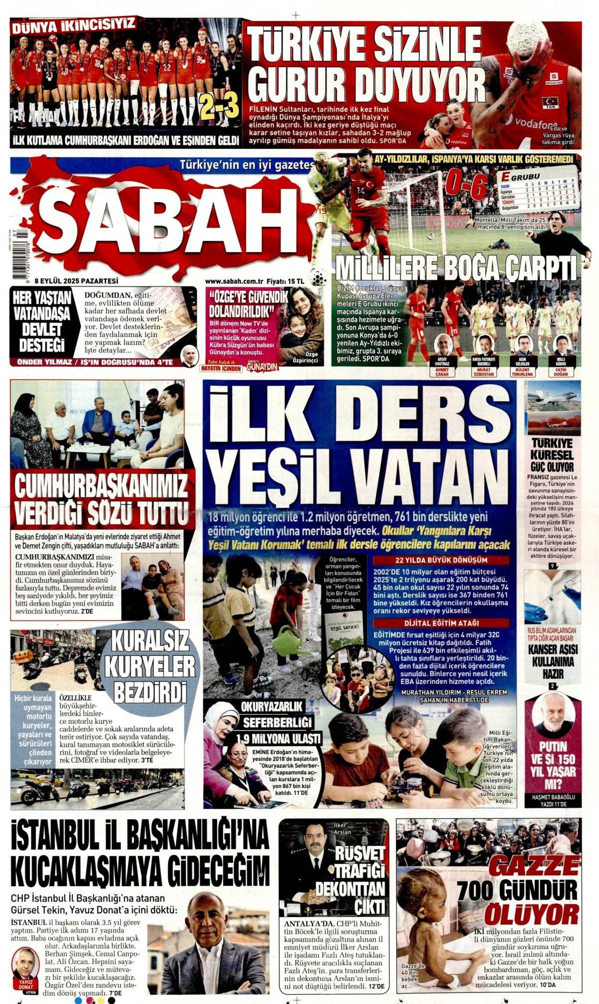 'Savunma'mız her ülkenin dilinde! Uçan karakol dünya starı ... 8 Eylül Pazartesi gazete manşetleri! 5