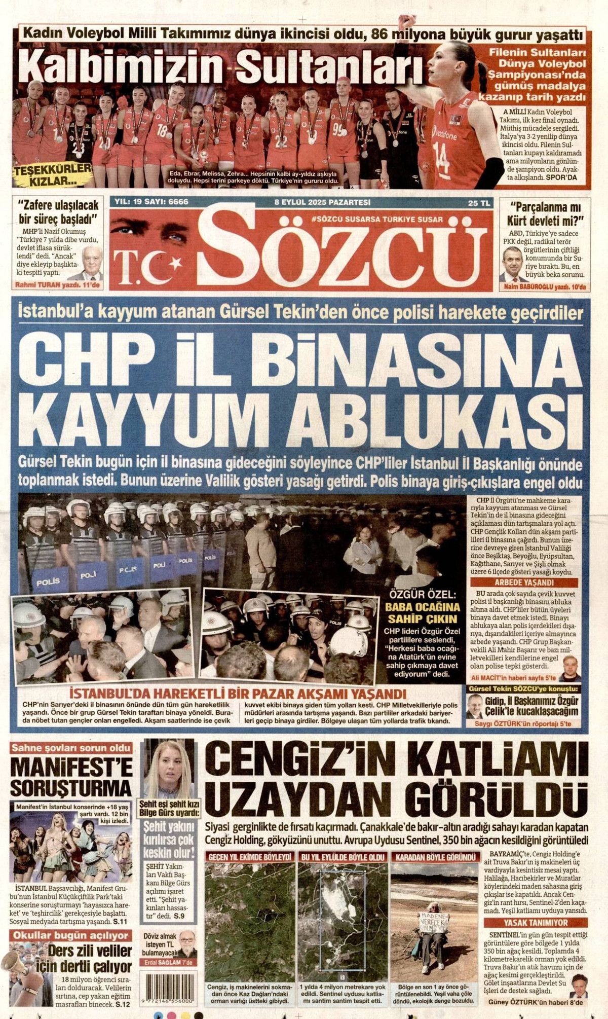 'Savunma'mız her ülkenin dilinde! Uçan karakol dünya starı ... 8 Eylül Pazartesi gazete manşetleri! 9