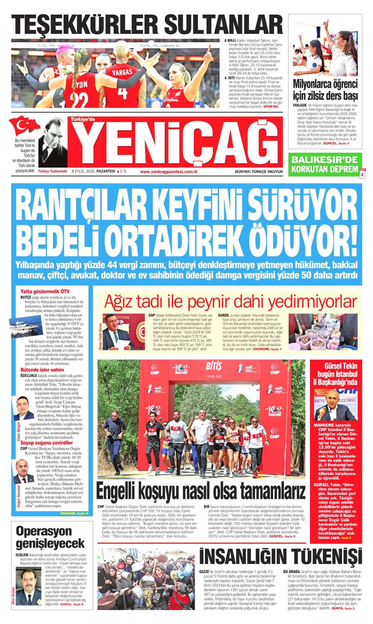 'Savunma'mız her ülkenin dilinde! Uçan karakol dünya starı ... 8 Eylül Pazartesi gazete manşetleri! 13