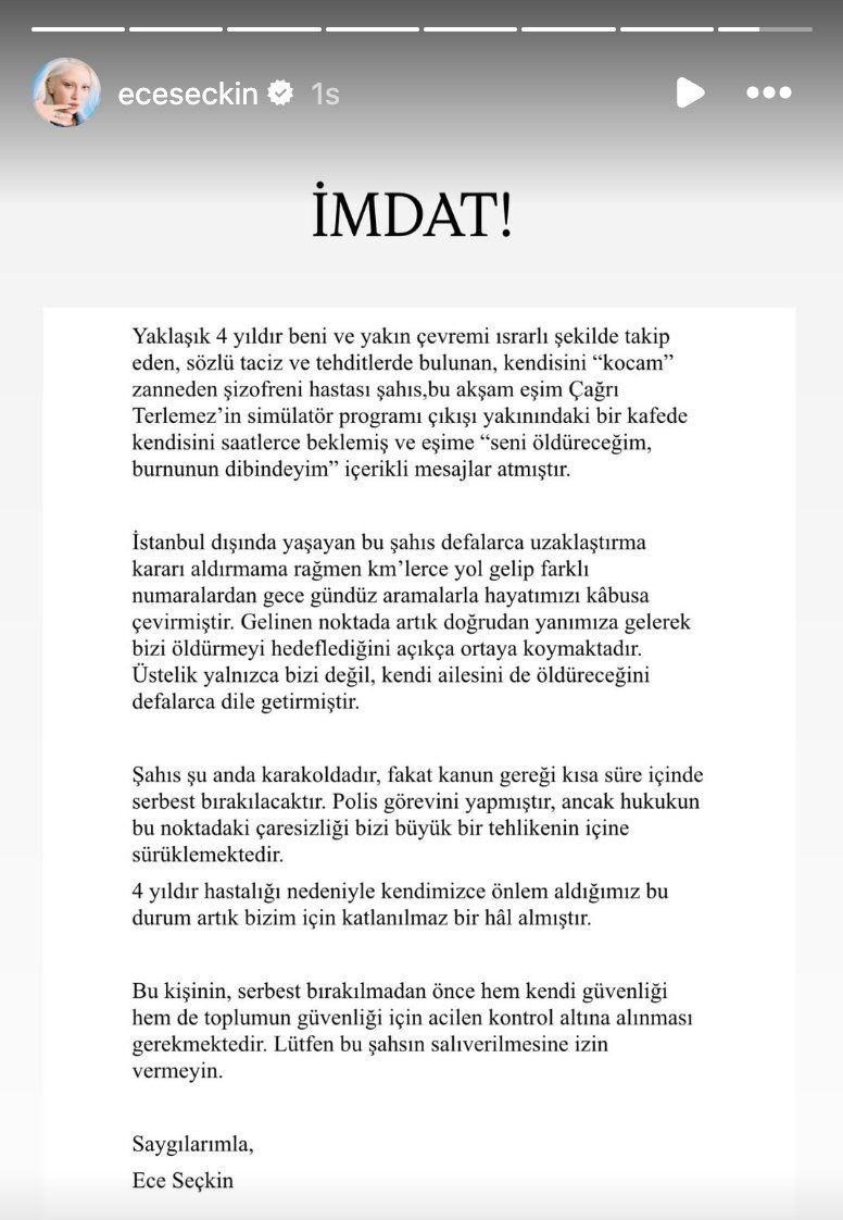Ece Seçkin ve eşi Çağrı Terlemez’e yönelik taciz ve ölüm tehditleri! 'İmdat' diyerek yardım istedi! Saplantılı hayranı gözaltına alındı 2