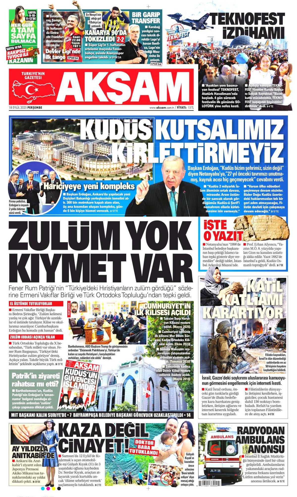 Netanyahu çıldırıyor... Kudüs'te ferman, Gazze'de tapu bizde! Erdoğan'ın "Kudüs'teki hakkımızdan vazgeçmeyiz" sözleri manşetlerde... 12