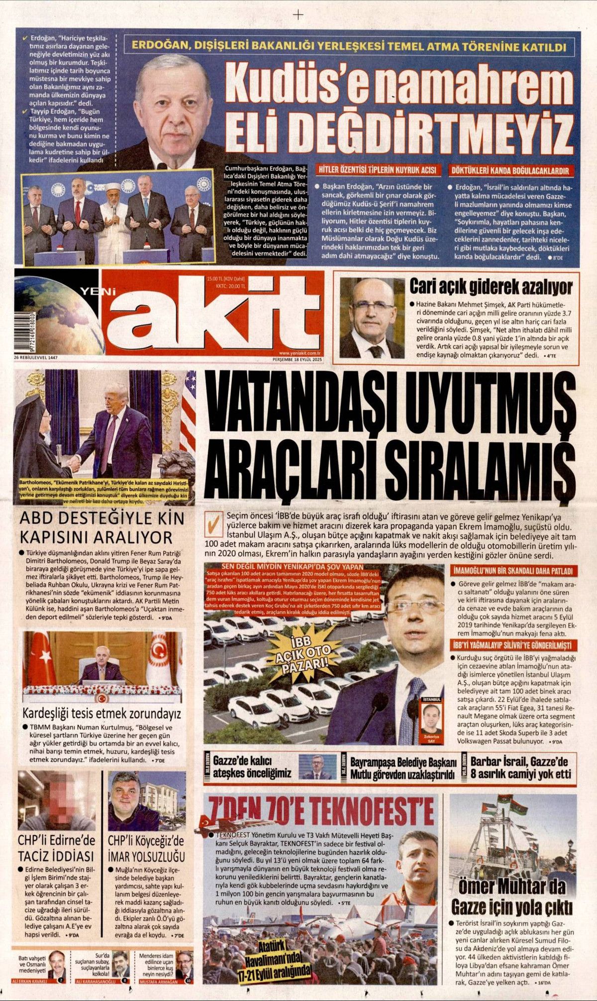 Netanyahu çıldırıyor... Kudüs'te ferman, Gazze'de tapu bizde! Erdoğan'ın "Kudüs'teki hakkımızdan vazgeçmeyiz" sözleri manşetlerde... 18