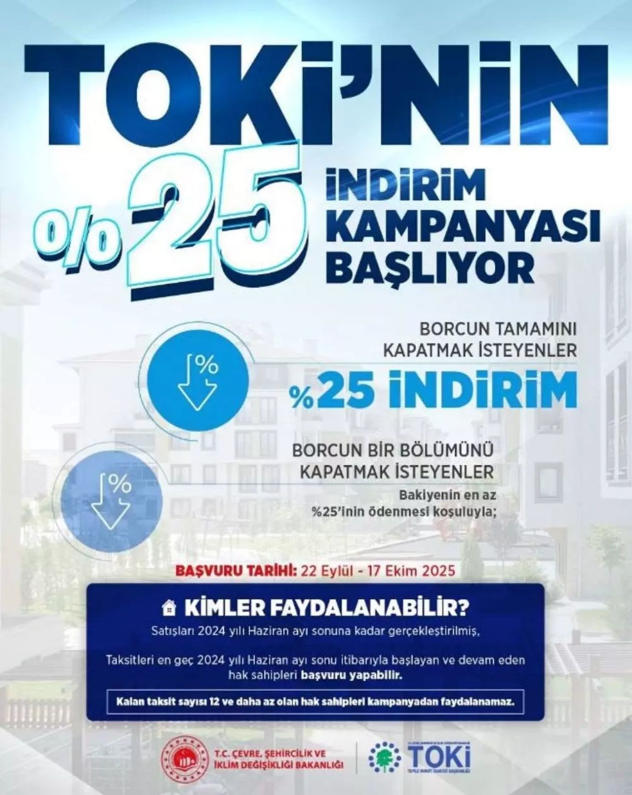 TOKİ'nin yüzde 25 indirim kampanyası yarın başlıyor! İşte şartlar 8