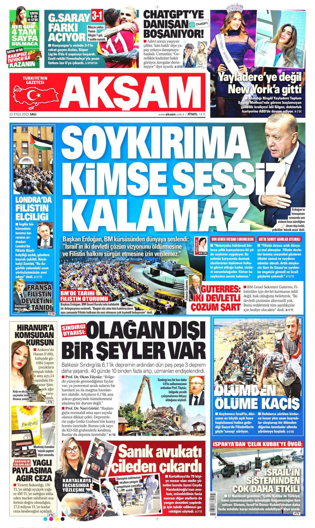Filistin davası dünyaya mal oldu! Cumhurbaşkanı Erdoğan'ın tarihi BM konuşması manşetlerde! 12