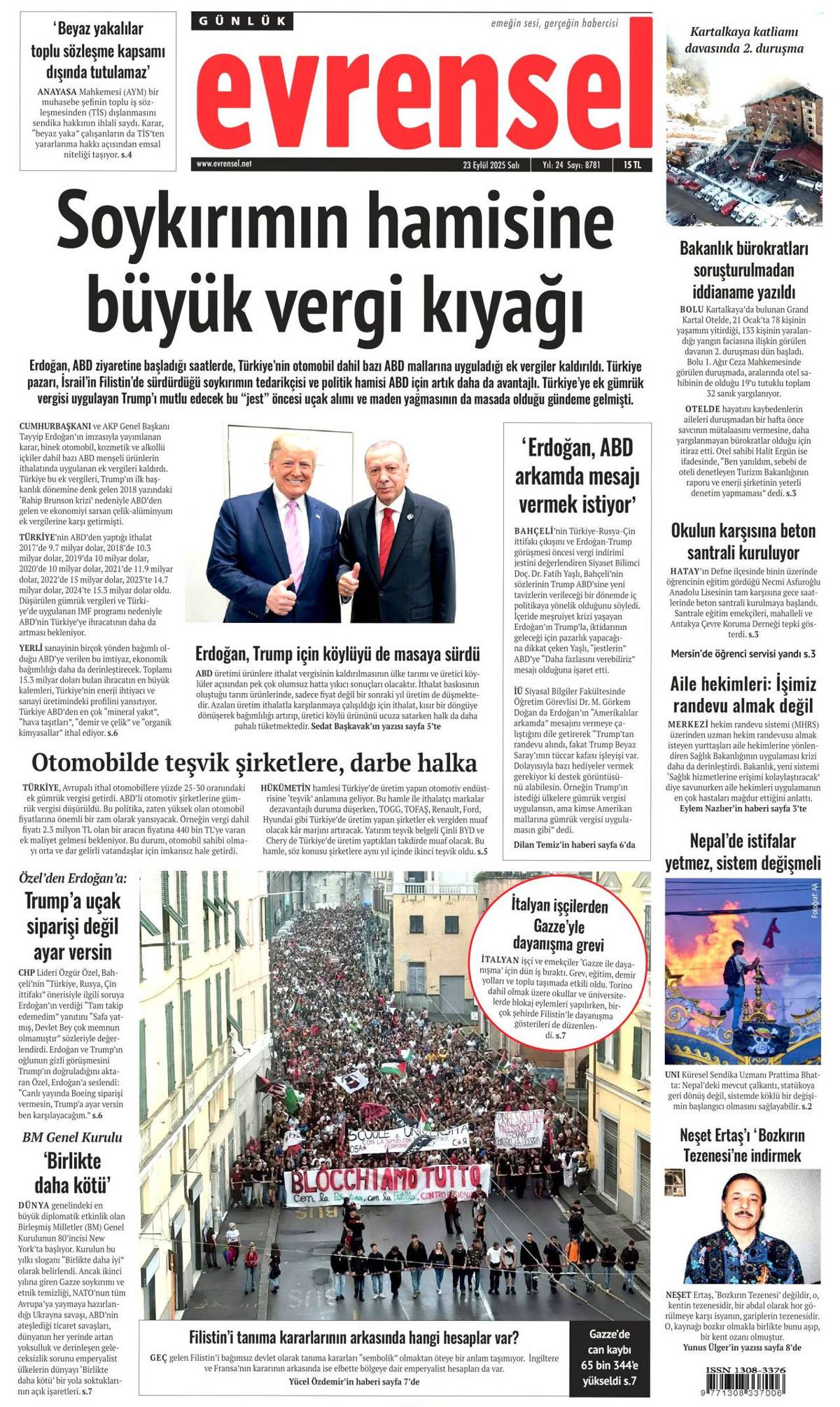 Filistin davası dünyaya mal oldu! Cumhurbaşkanı Erdoğan'ın tarihi BM konuşması manşetlerde! 23