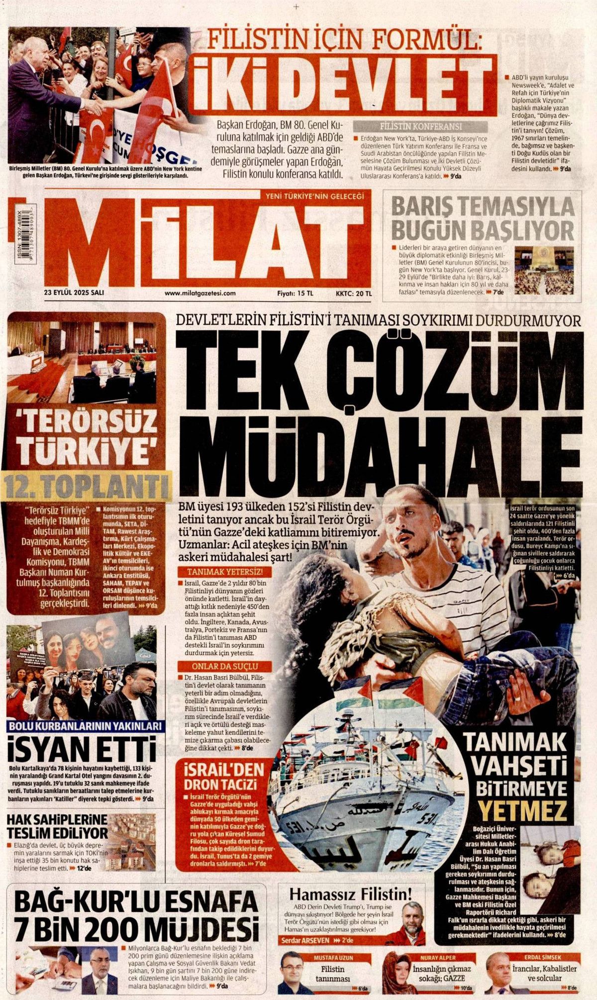 Filistin davası dünyaya mal oldu! Cumhurbaşkanı Erdoğan'ın tarihi BM konuşması manşetlerde! 21