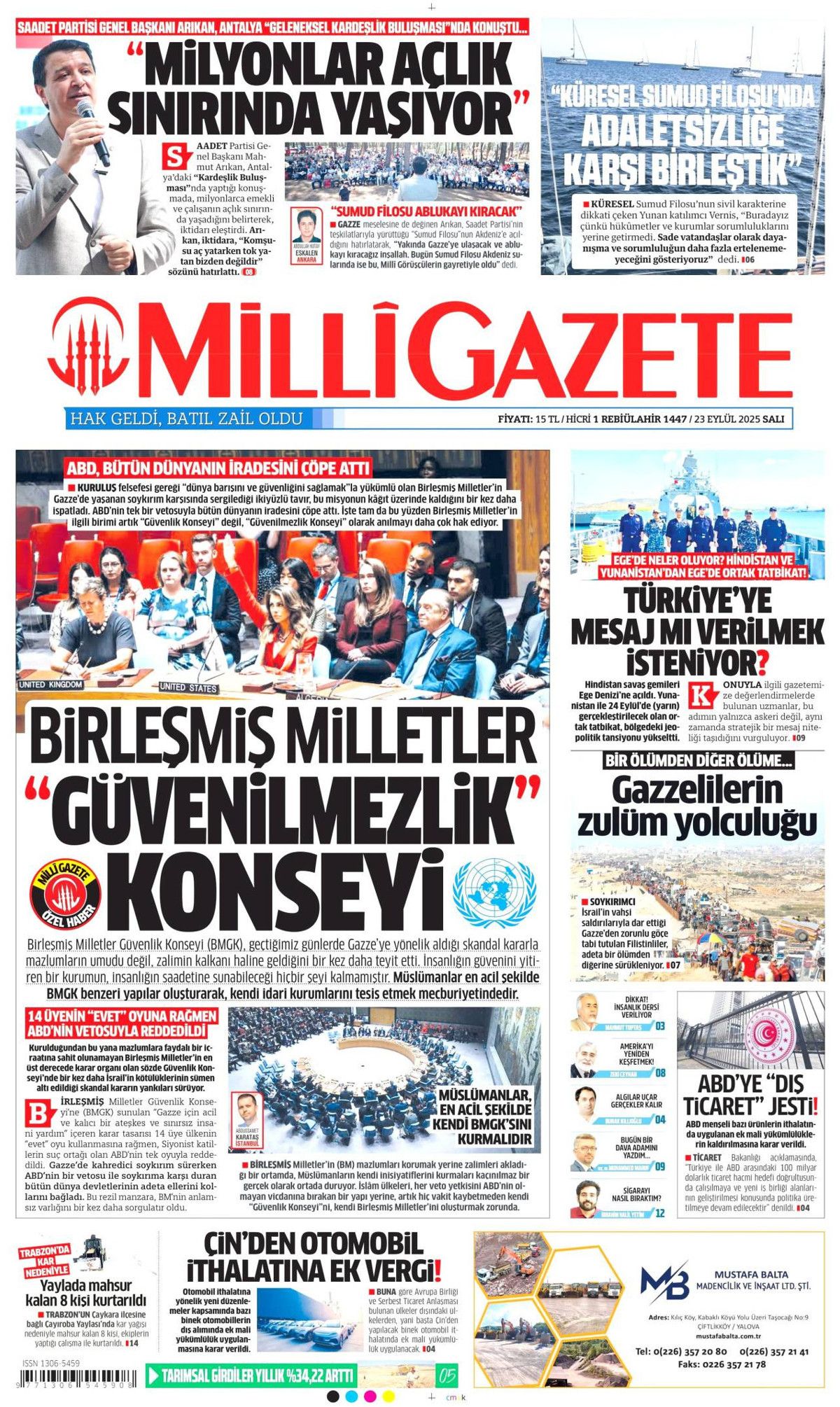 Filistin davası dünyaya mal oldu! Cumhurbaşkanı Erdoğan'ın tarihi BM konuşması manşetlerde! 15