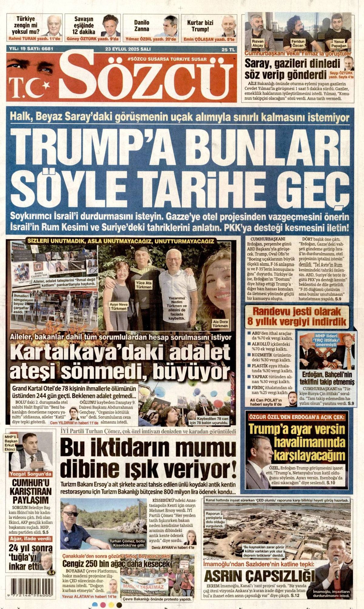 Filistin davası dünyaya mal oldu! Cumhurbaşkanı Erdoğan'ın tarihi BM konuşması manşetlerde! 5