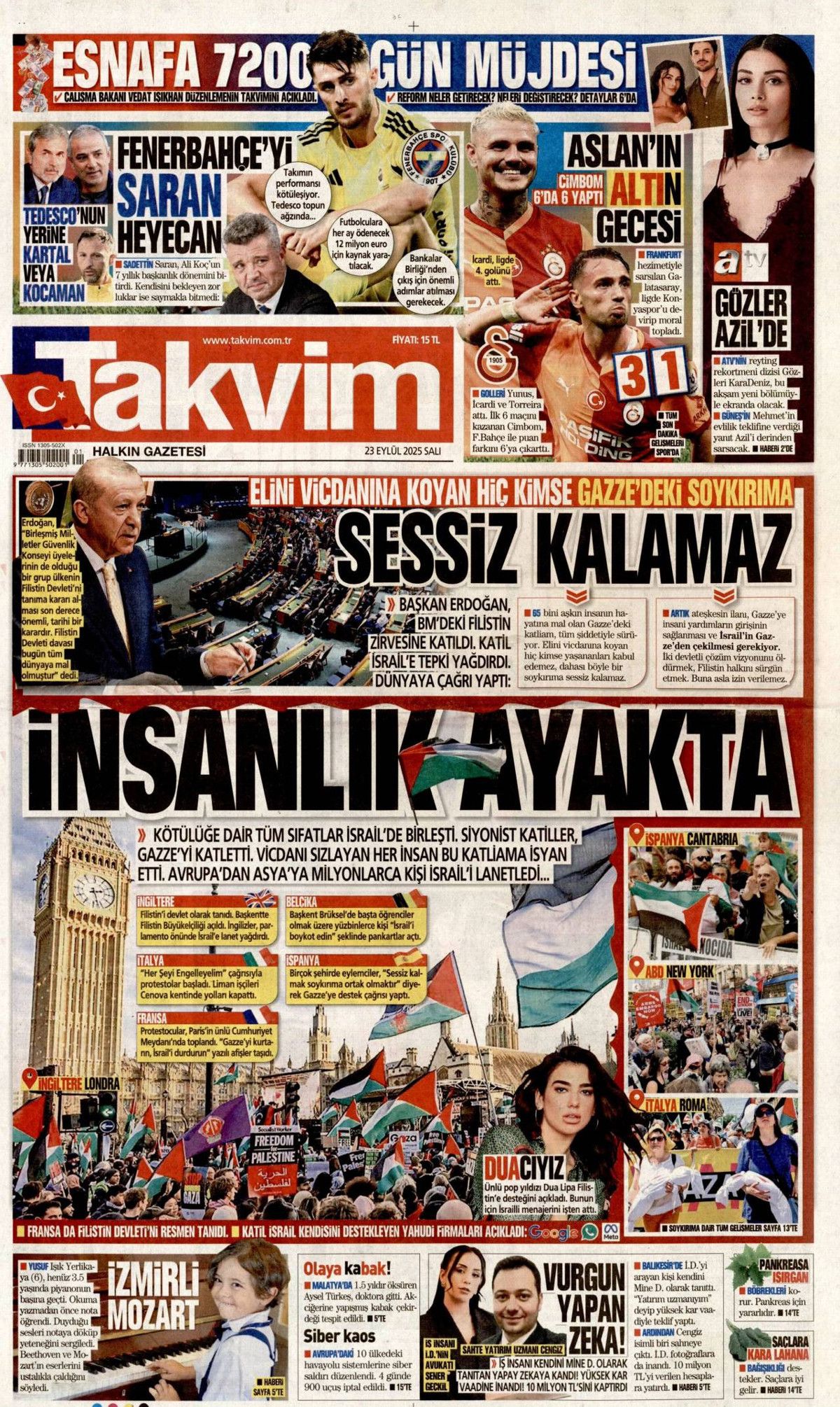 Filistin davası dünyaya mal oldu! Cumhurbaşkanı Erdoğan'ın tarihi BM konuşması manşetlerde! 18